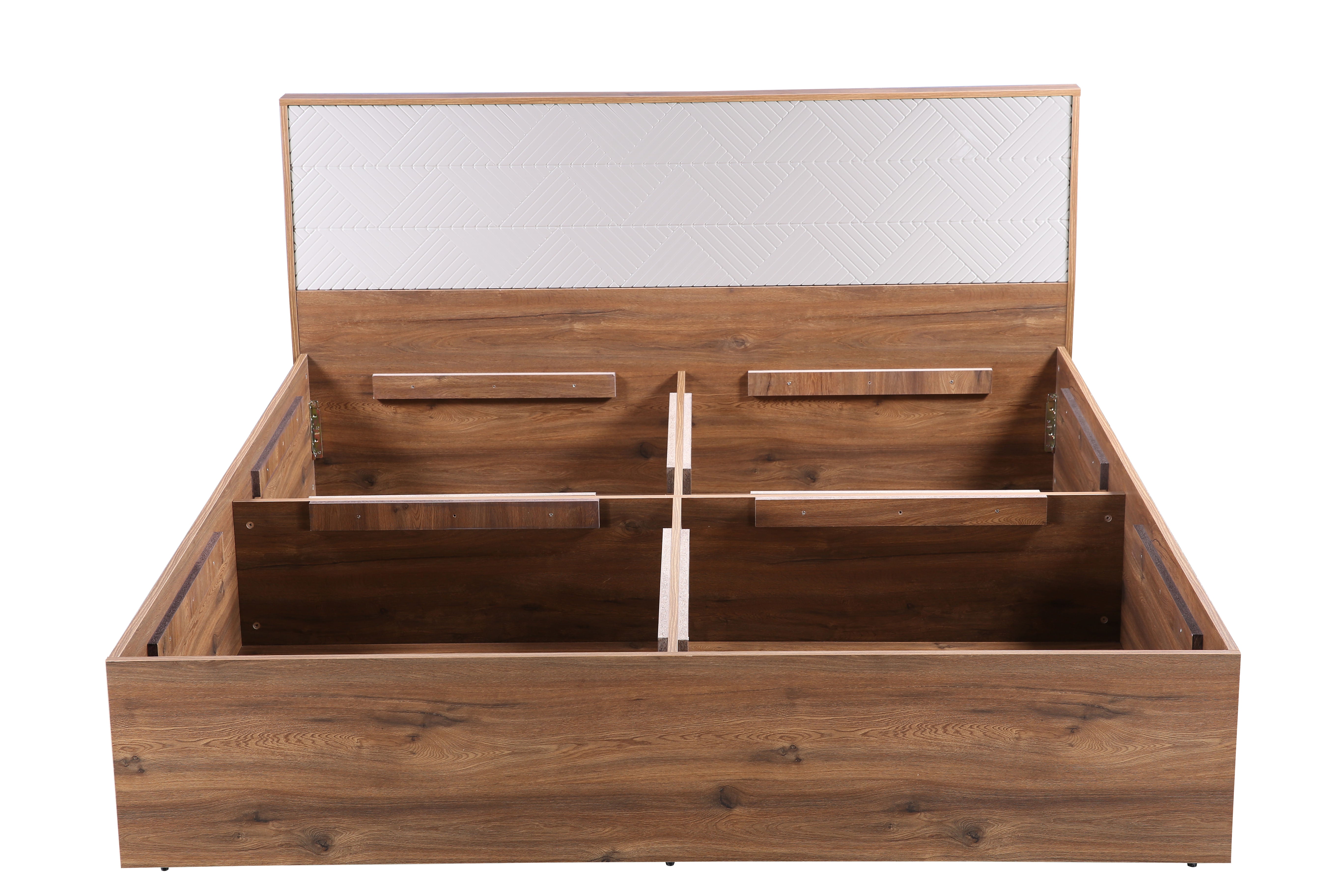 Saville King Size Bed with Box Storage in Dark Vogue Colour