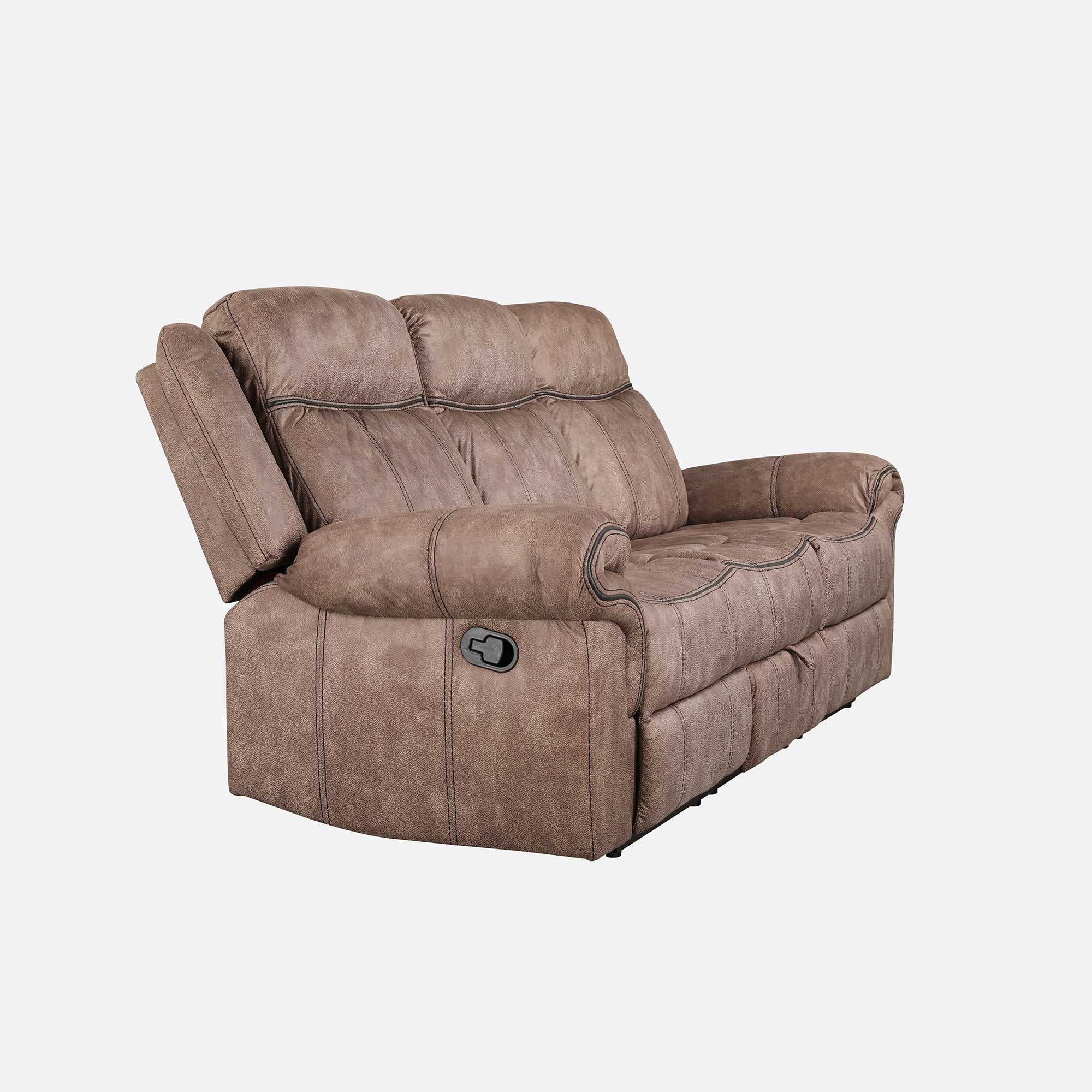 Enfield Fabric 3 Seater Recliner in Brown Colour