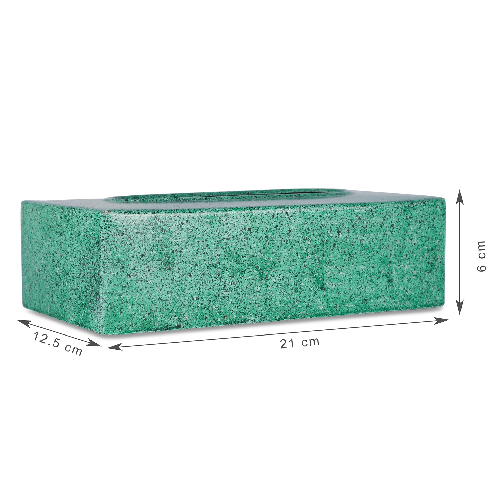 Nora Metal Sprinkle Finish Tissue Box Cover in Turq Colour
