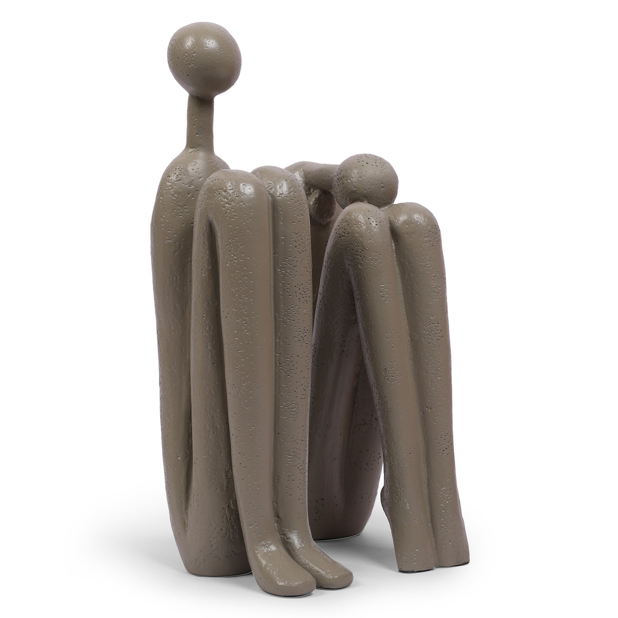 Miraya Modern 2pc Book End Polyresin Hand Finished Taupe 26cm by Living Essence