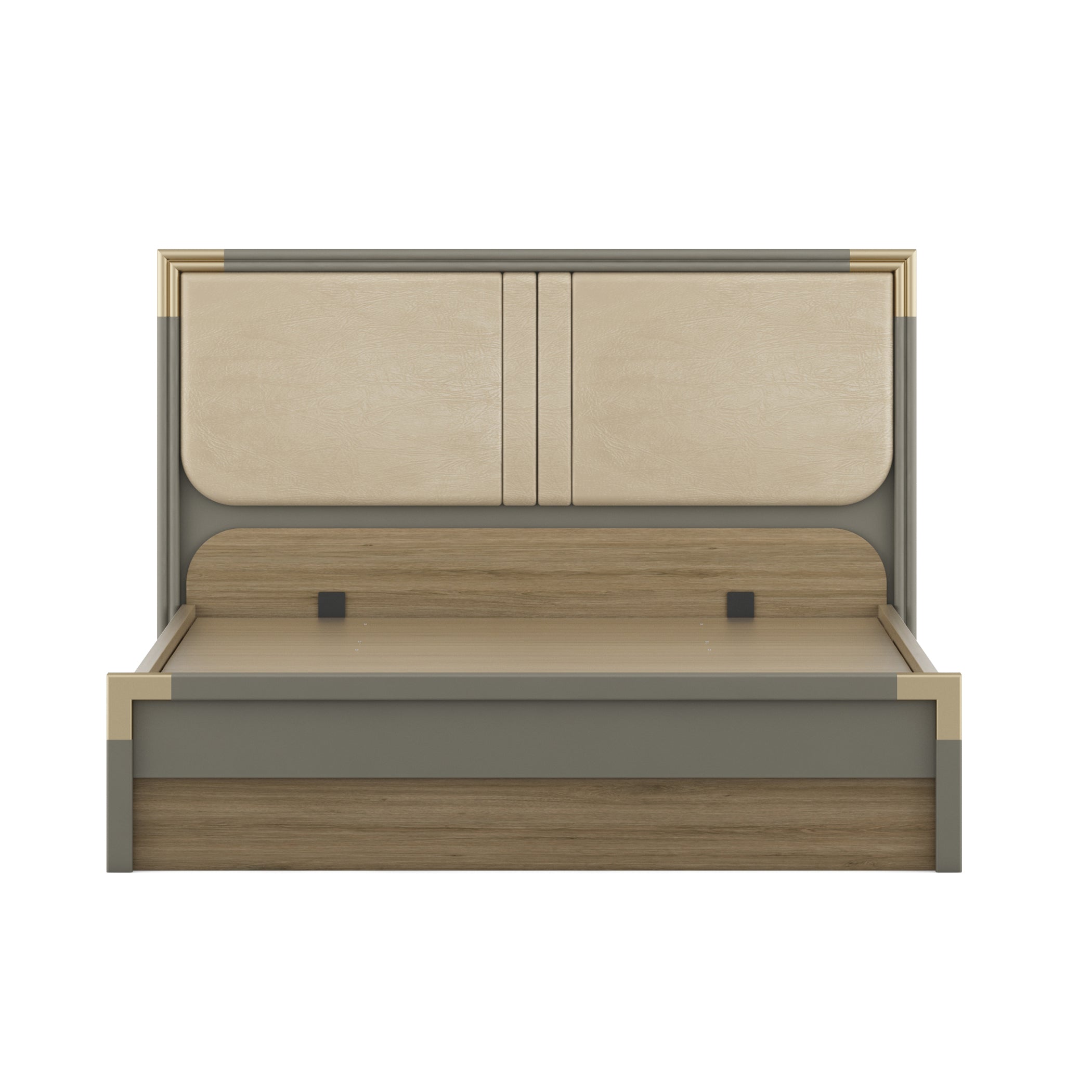 Asa Engineered Wood Queen Bed in Santana Oak Colour
