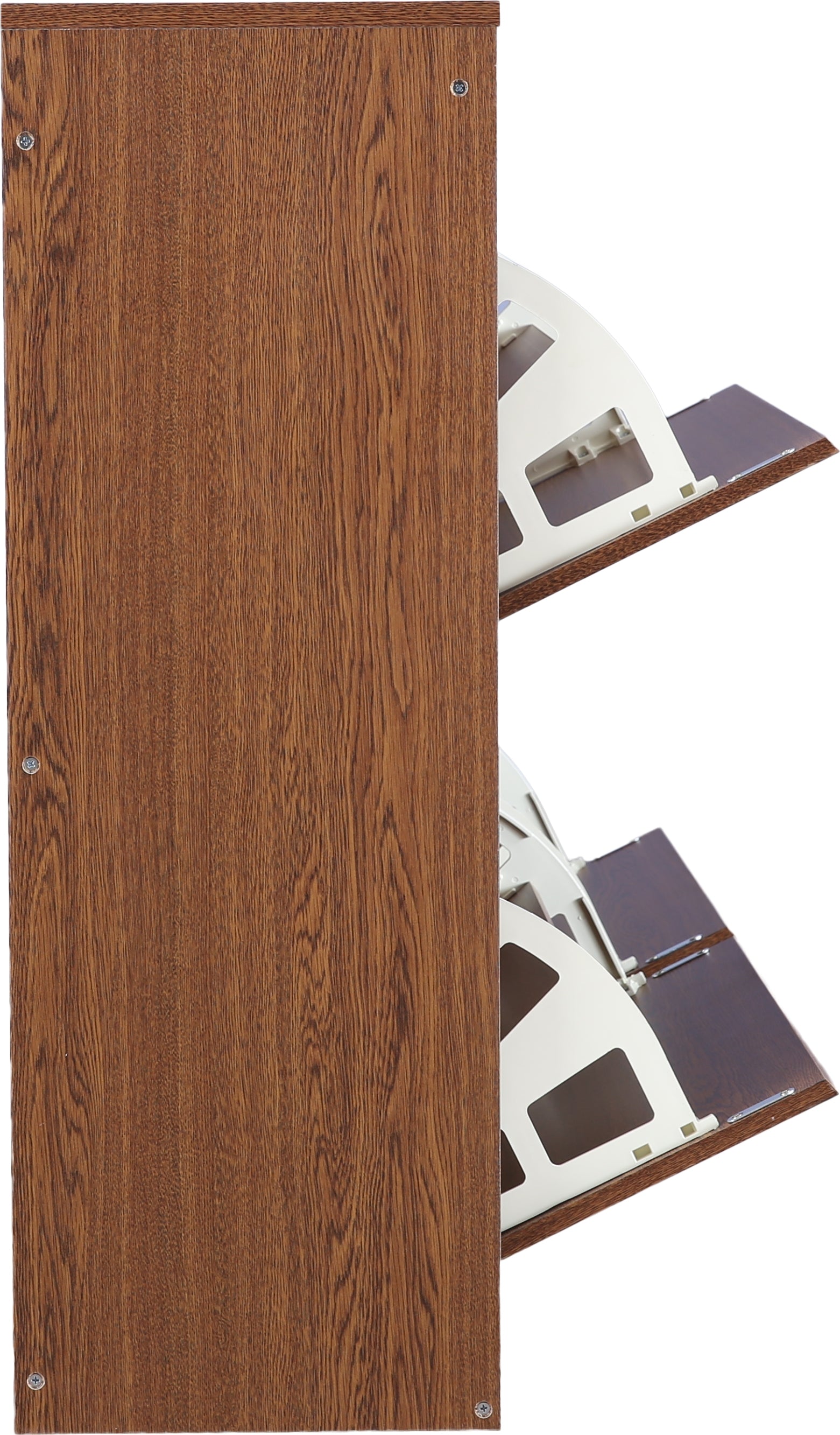 Alder Engineered Wood 1+2 tier Shoe Rack in Oak Colour