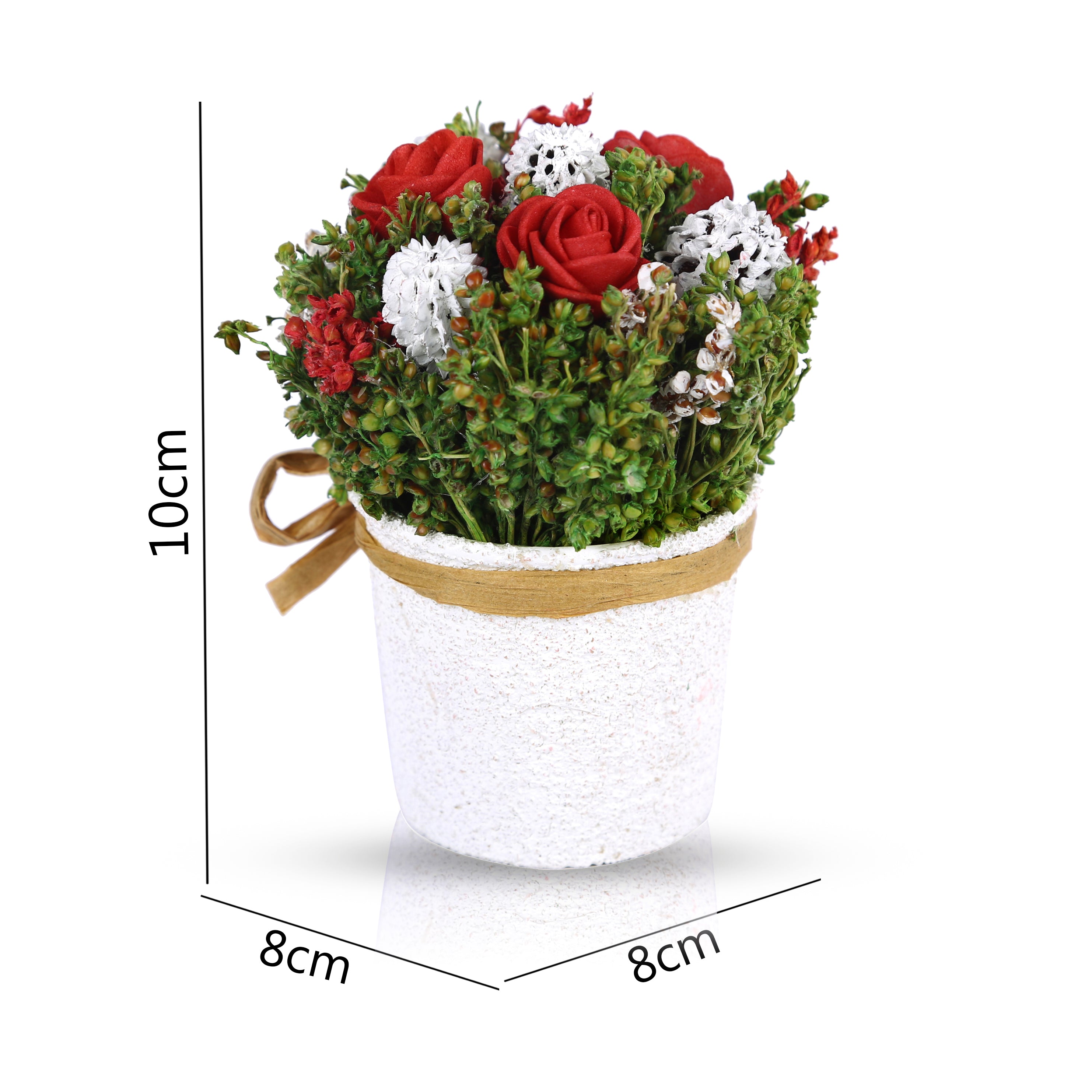 Aura Natural And Dried Flower Floral Arrangements in Red Colour