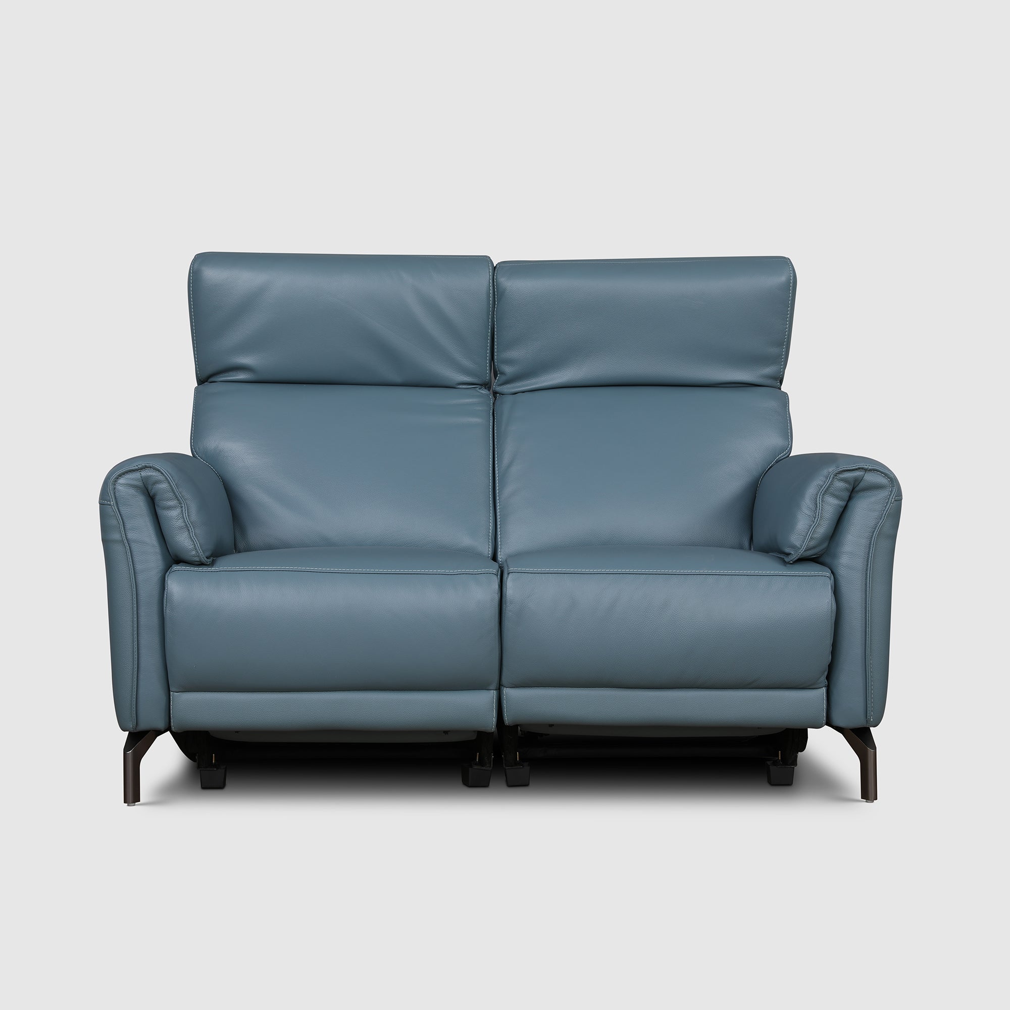 Emilia Half Leather Two Seater Electric Recliner in Blue Colour