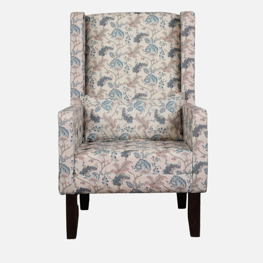 Daisy Fabric Wing Chair in Beige Colour