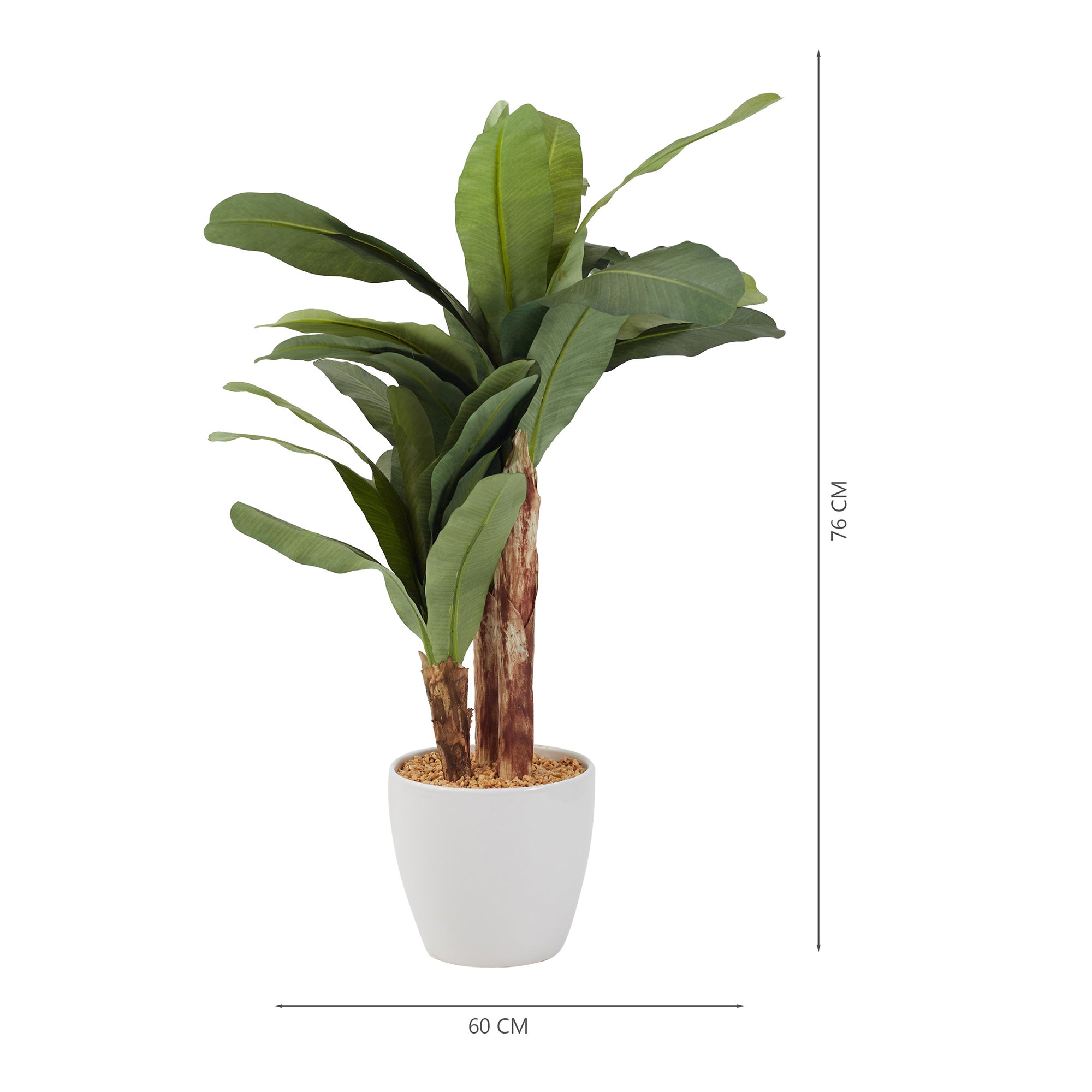 Ilana Faux Banana Ceramic Potted Plant 76 Cm in Green Colour