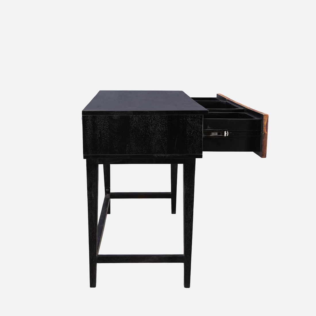 Sven Sheesham Wood(Rosewood) Study Table in Natural Sheesham & Black Colour