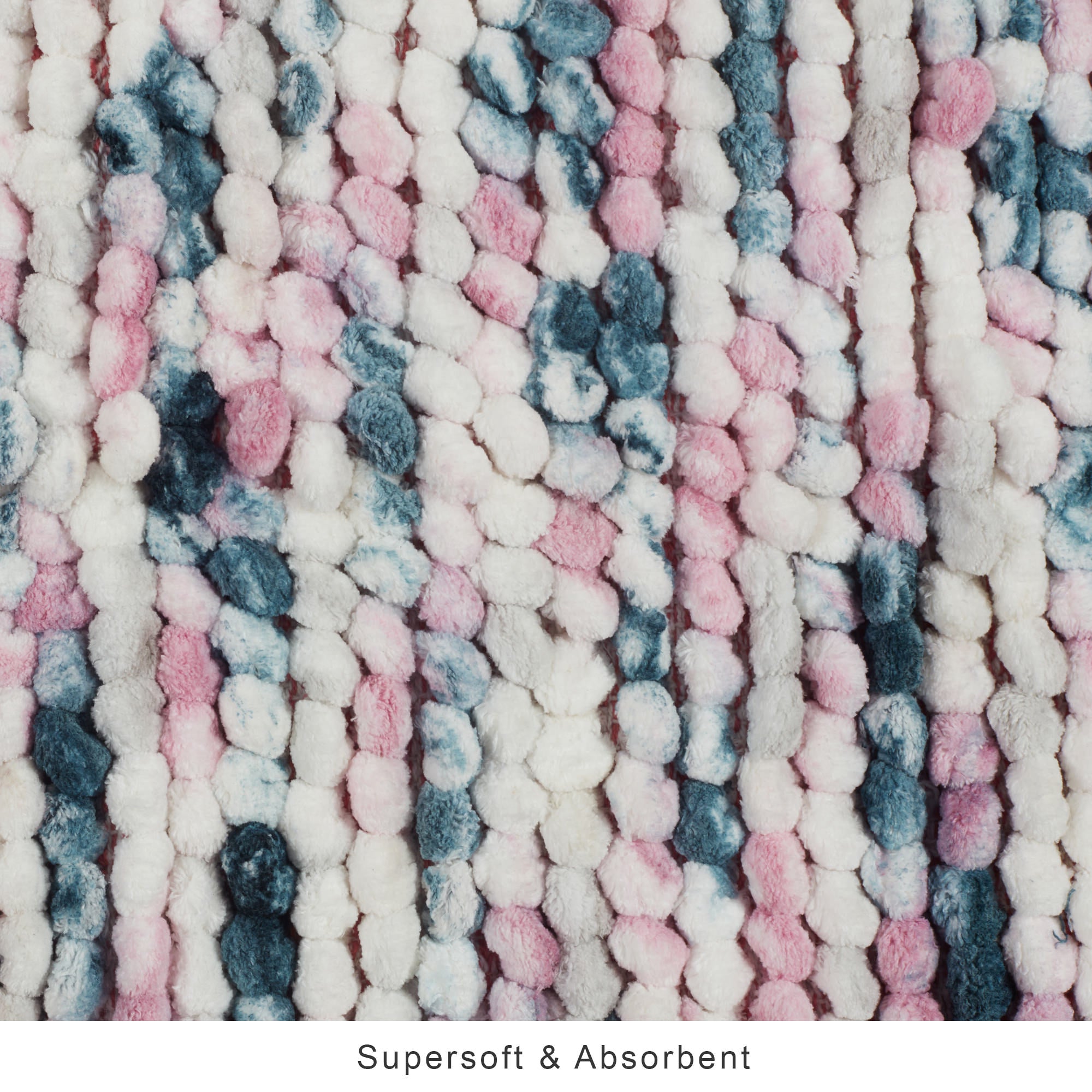 Emilia Micro Chenille Multipurpose Loop Bath Mat 50x80 Cm in Blush Blue Colour