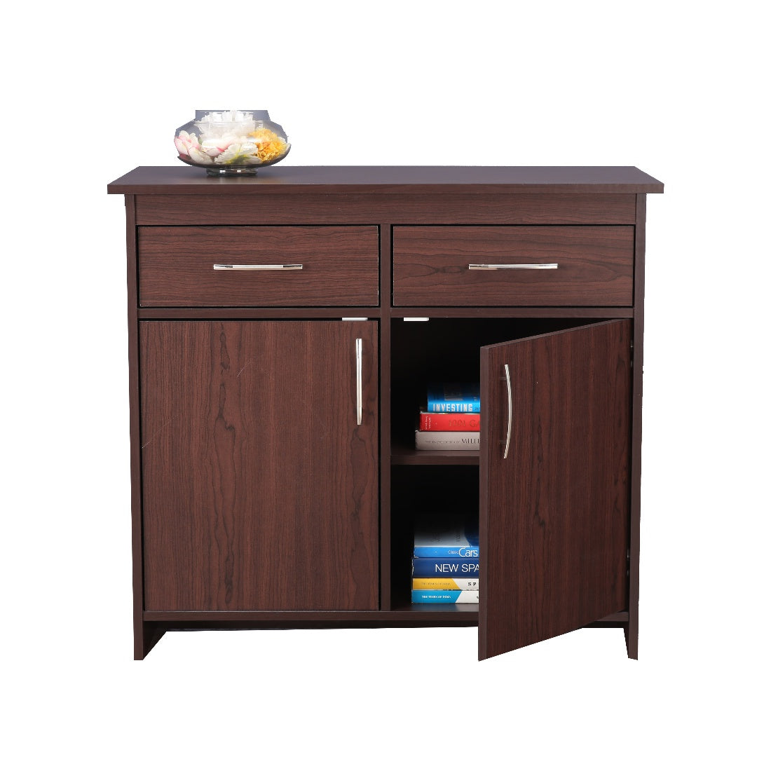 Albert Engineered Wood 2 Door Cabinet in Cherry Brown Colour