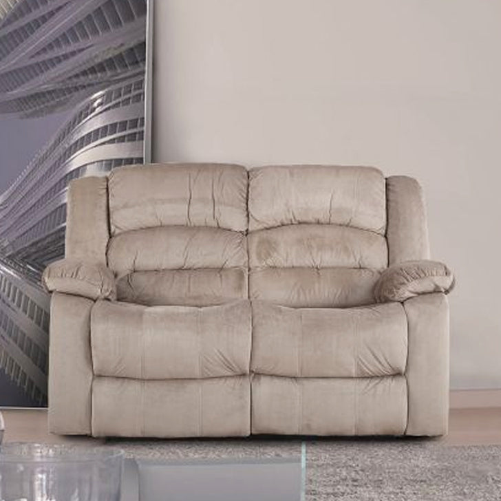 Bradford Fabric Two Seater Recliner in Beige Colour