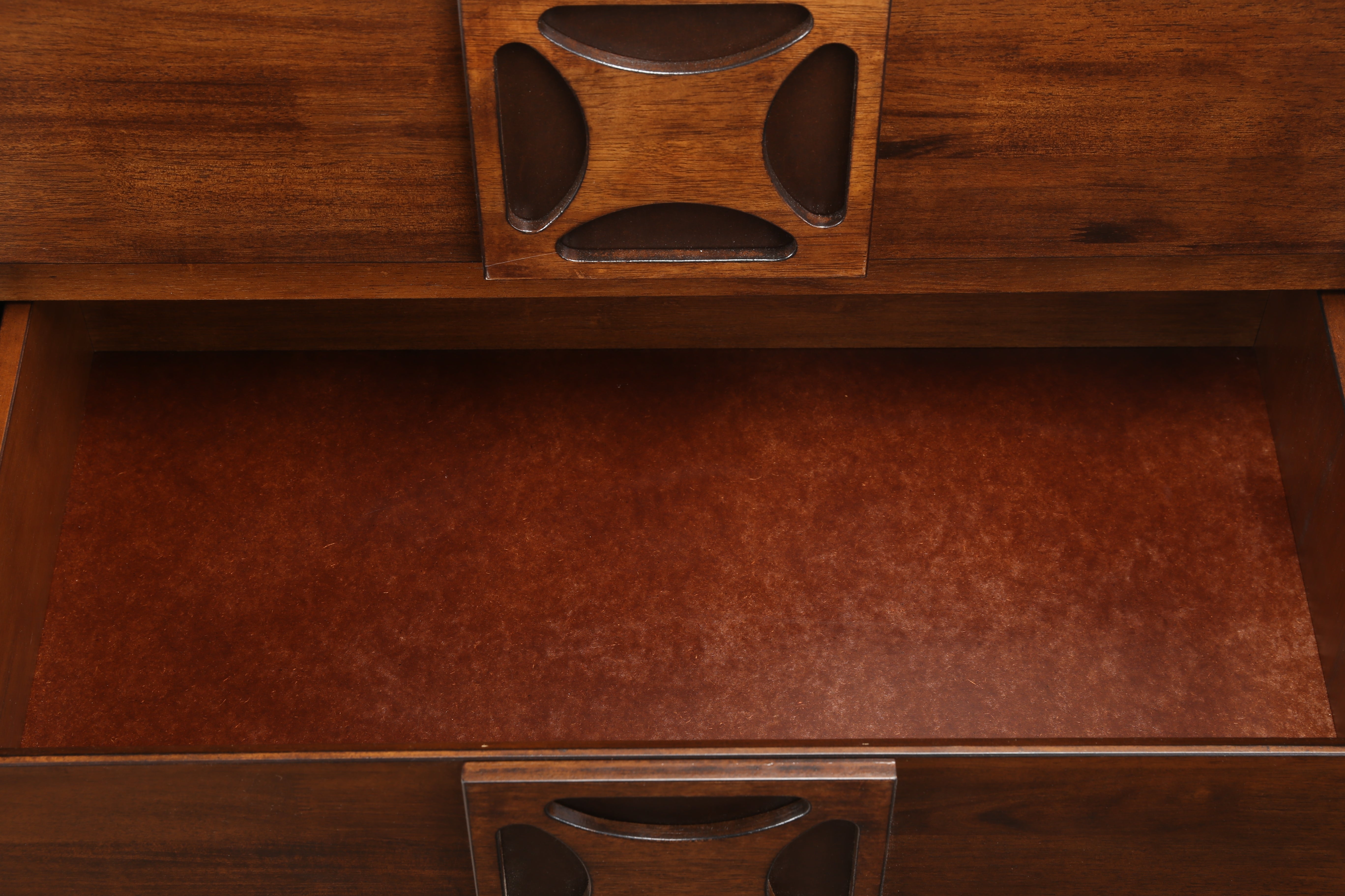 Casablanca Solidwood Dresser with mirror in Walnut Colour