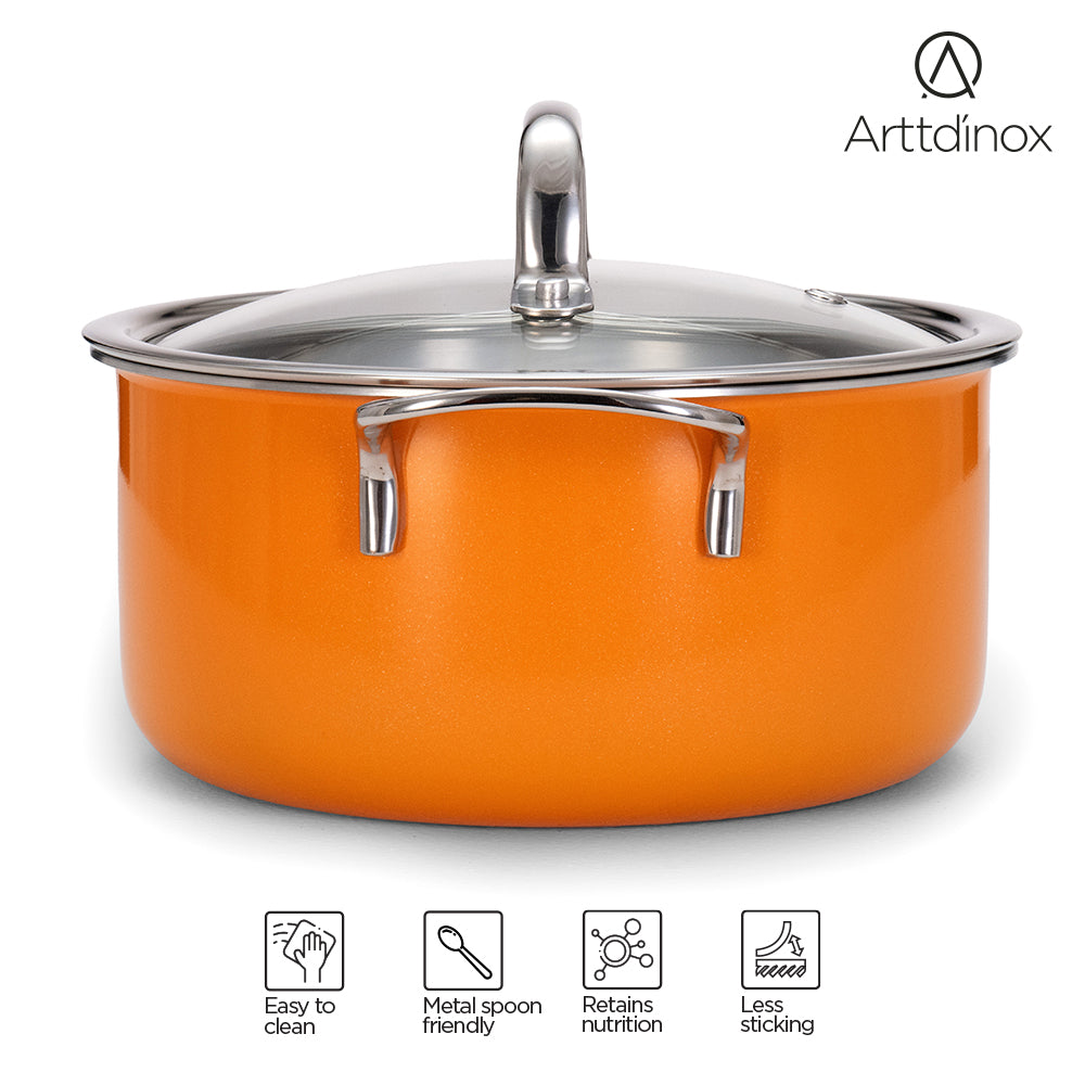 Vida Triply Pot 3 Litre Volcanic With Glass Lid