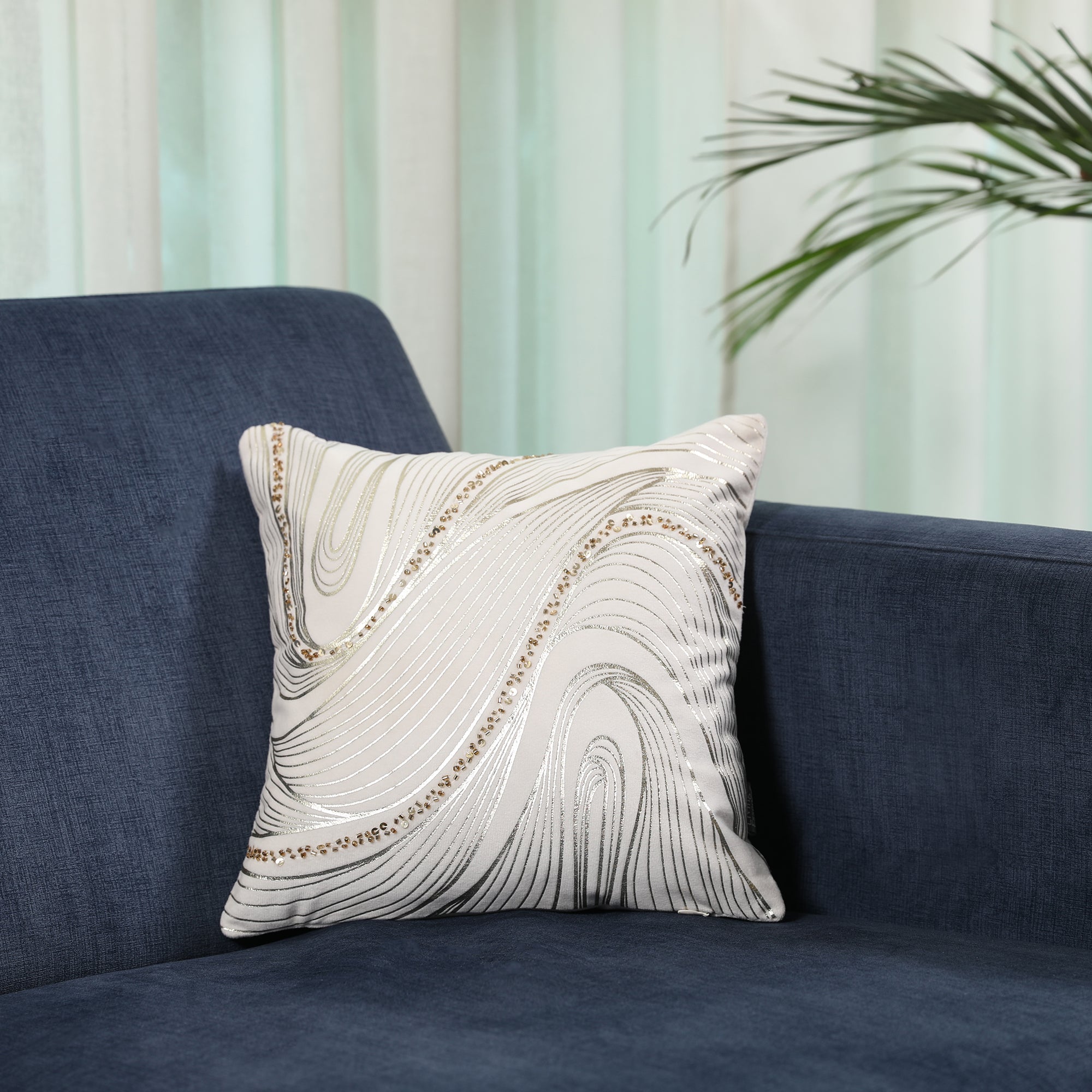 Swarna Cushion Cover White, 30x30cm