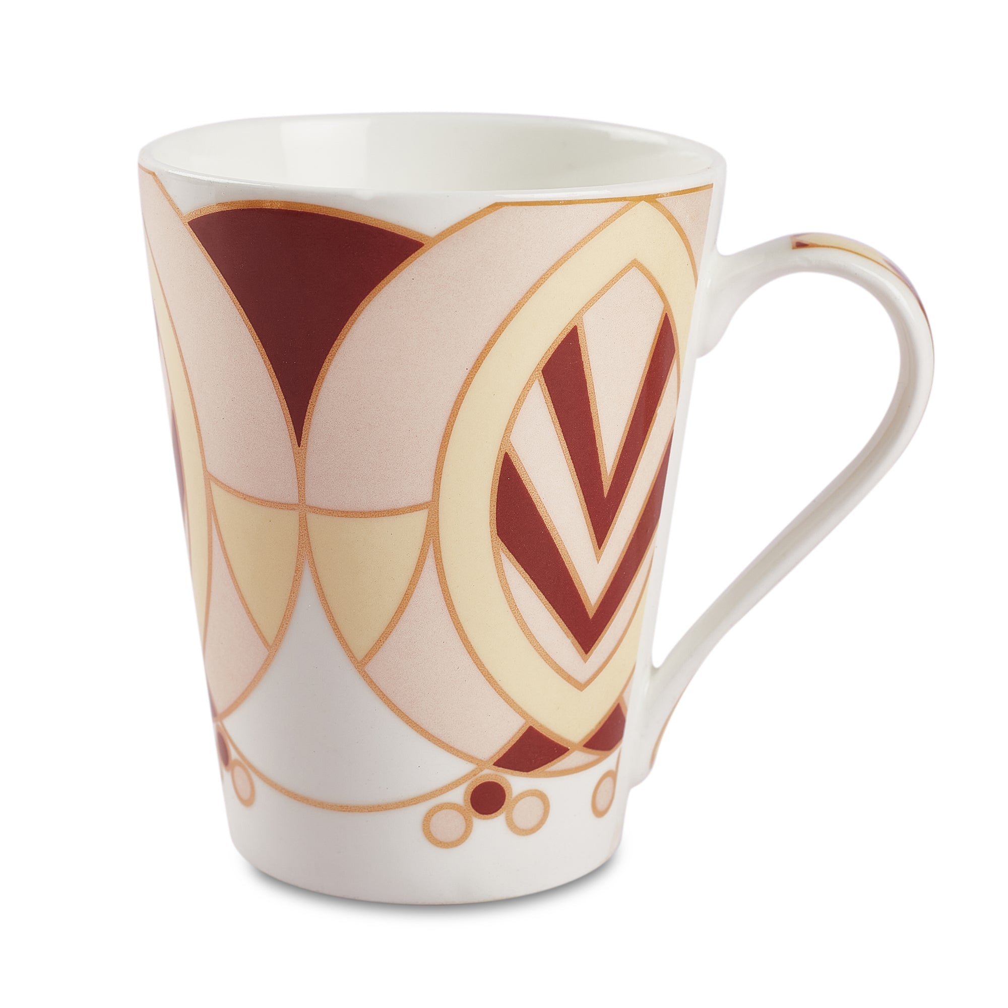Sapphire Bone China Coffee Mug Set of 4 in Peach Colour