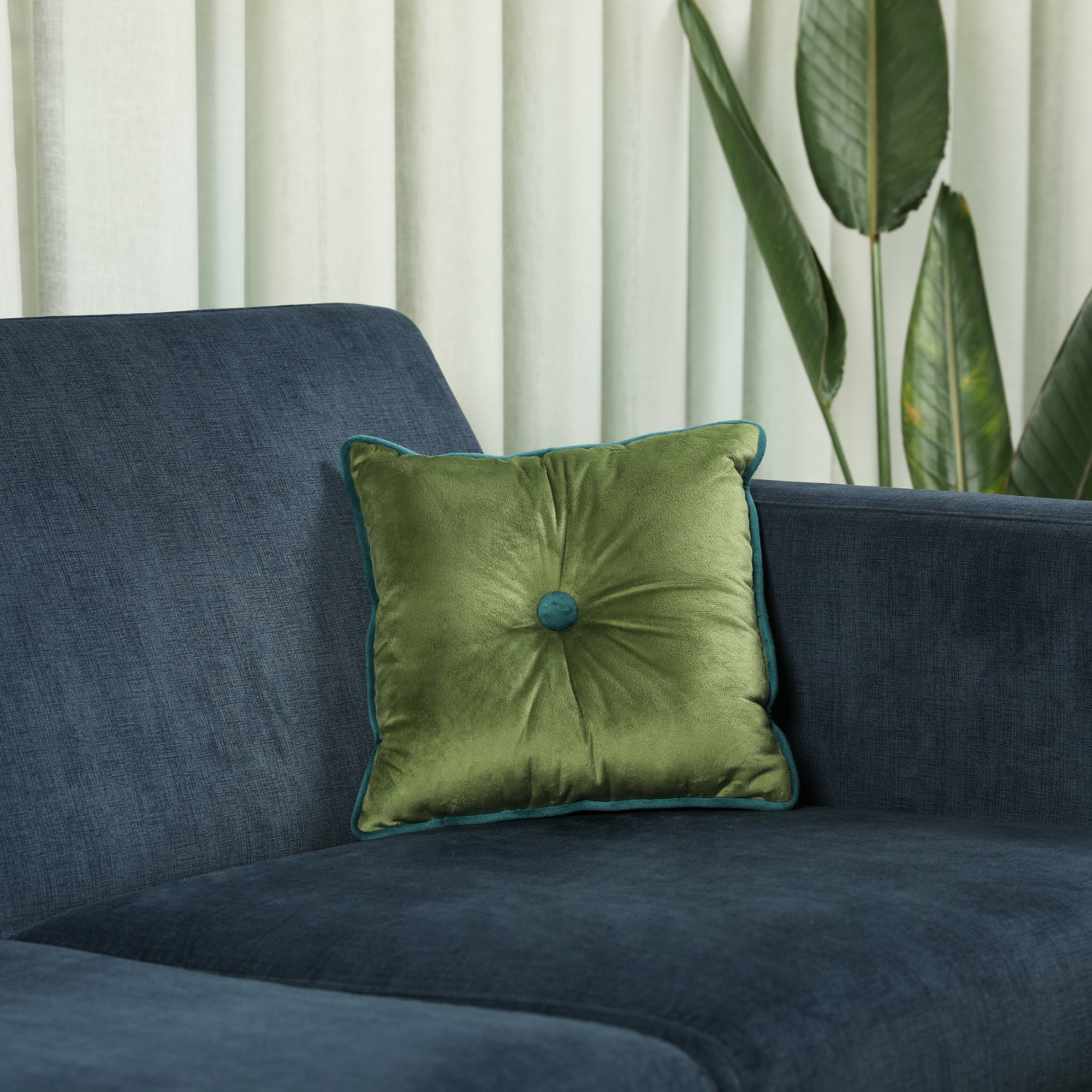 Velvet Solid Dori Filled Cushion Sage, 30X30cm