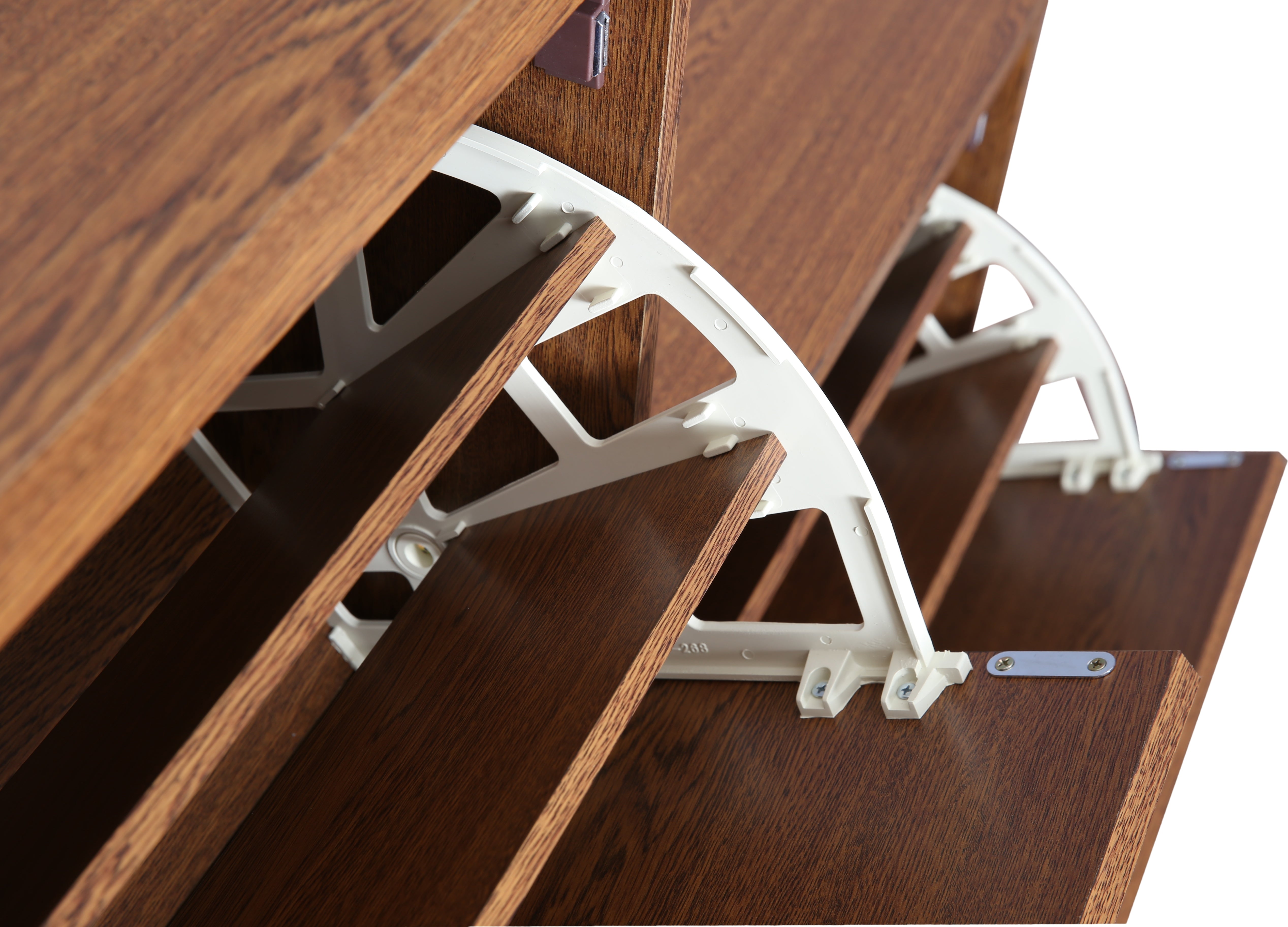 Alder Engineered Wood 1+2 tier Shoe Rack in Oak Colour