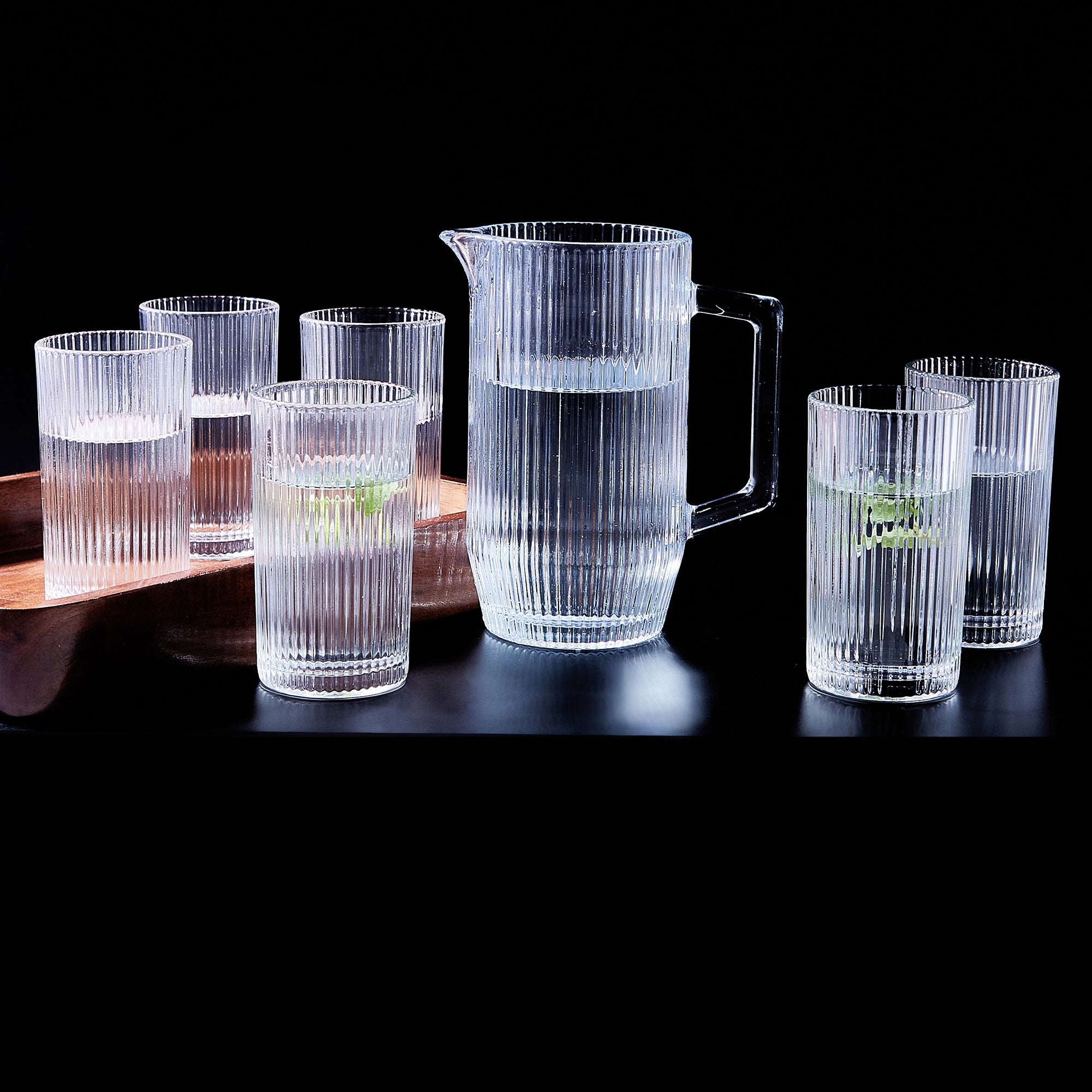 Sapphire  Jug & Tumbler Set of 7 in Transparent Colour