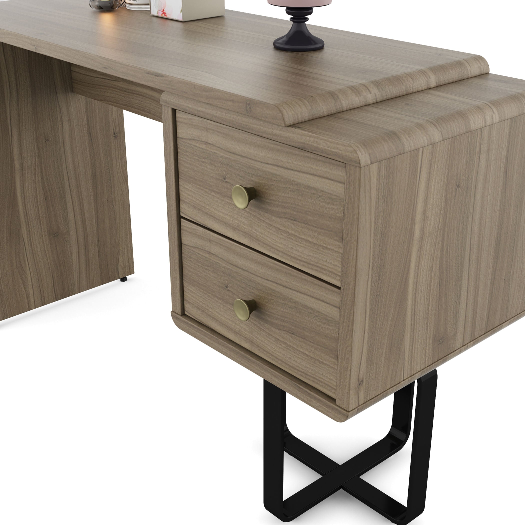 Freya Engineered Wood Dressing Table in Natural Teak Colour