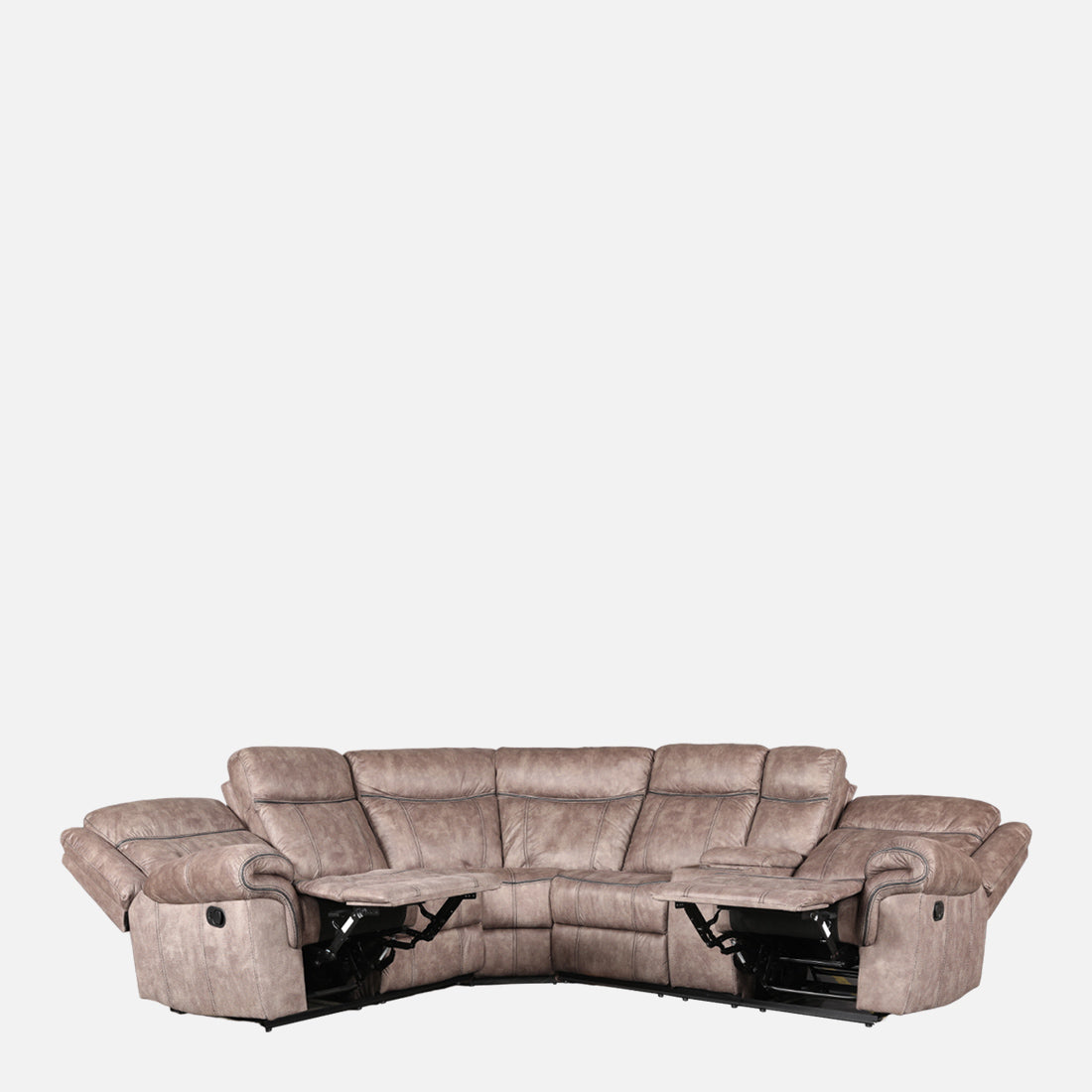 Enfield Fabric Lounger With Recliner in Brown Colour