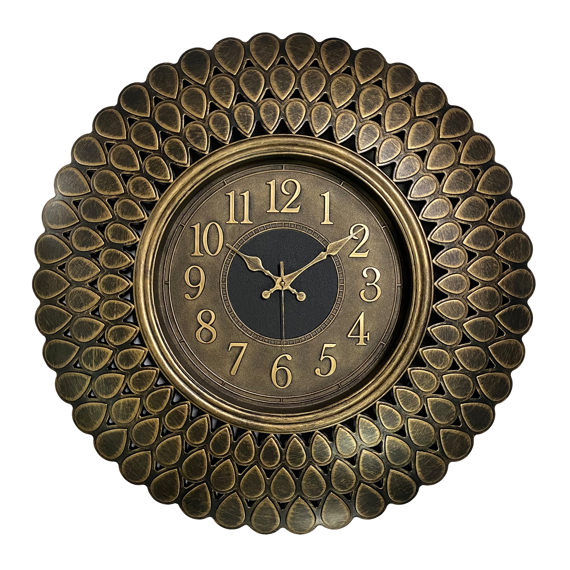 Aristo Classic Wall Clock with Antique Finish, Diameter 60cm in Gold Colour