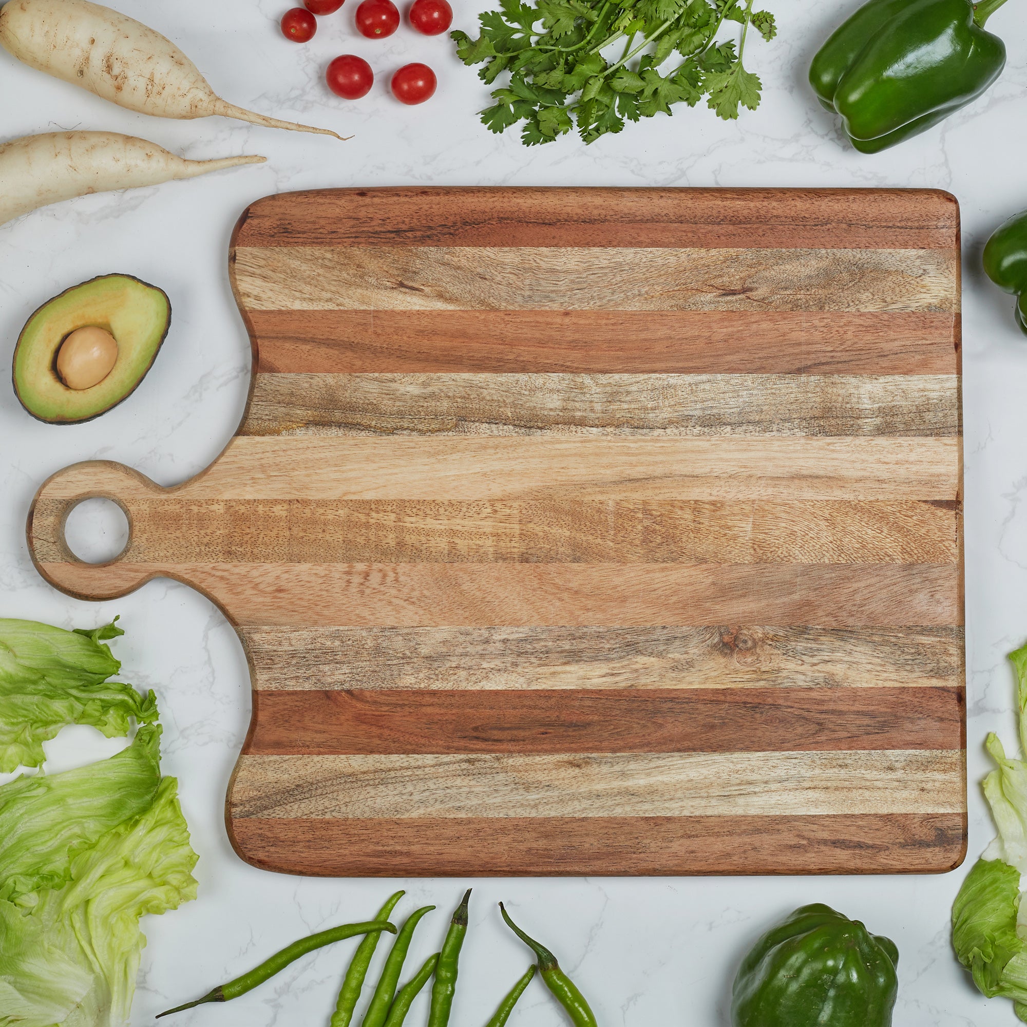 Tuscany Wood Grande Chopping Board/ Serving Platter/ Cheese Board 46 x 34 Cm in Brown Colour