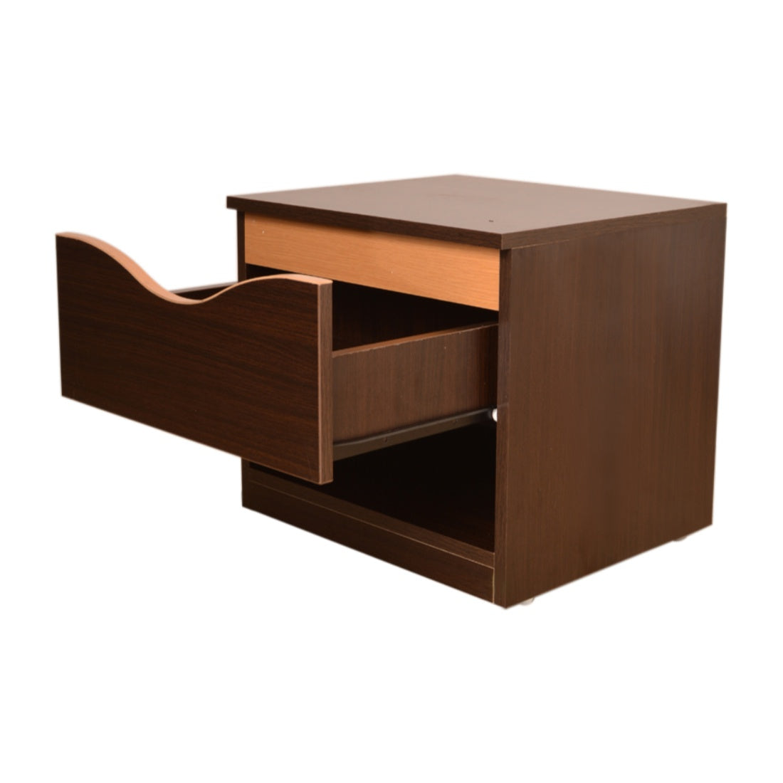 Swirl Night Stand in Dark Oak Colour