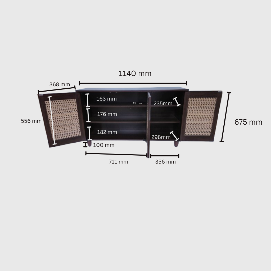 Cyra 3 Door Shoe Rack in Wenge Colour