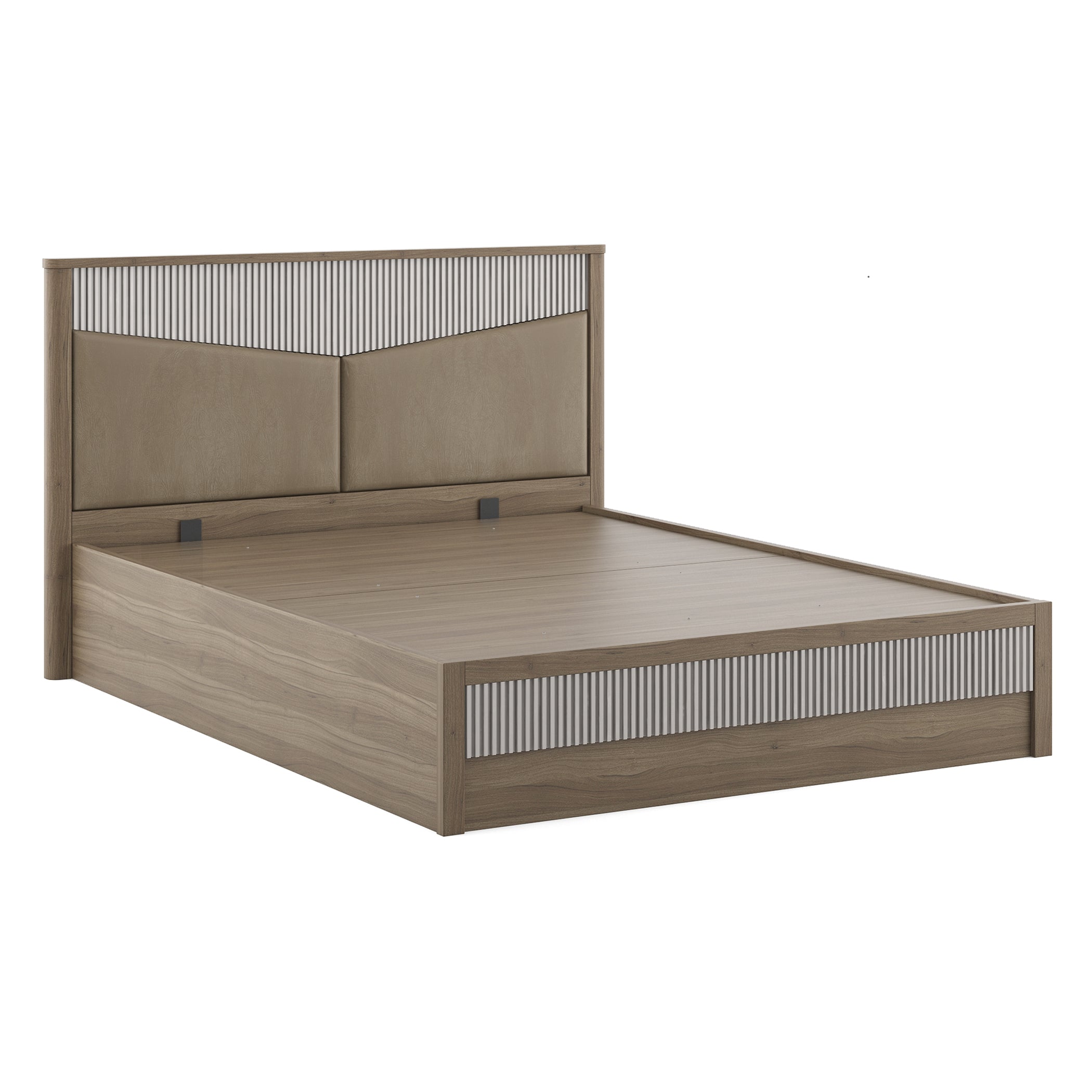 Cascade  King Bed With Hydraulic storage in Lyon walnut Colour