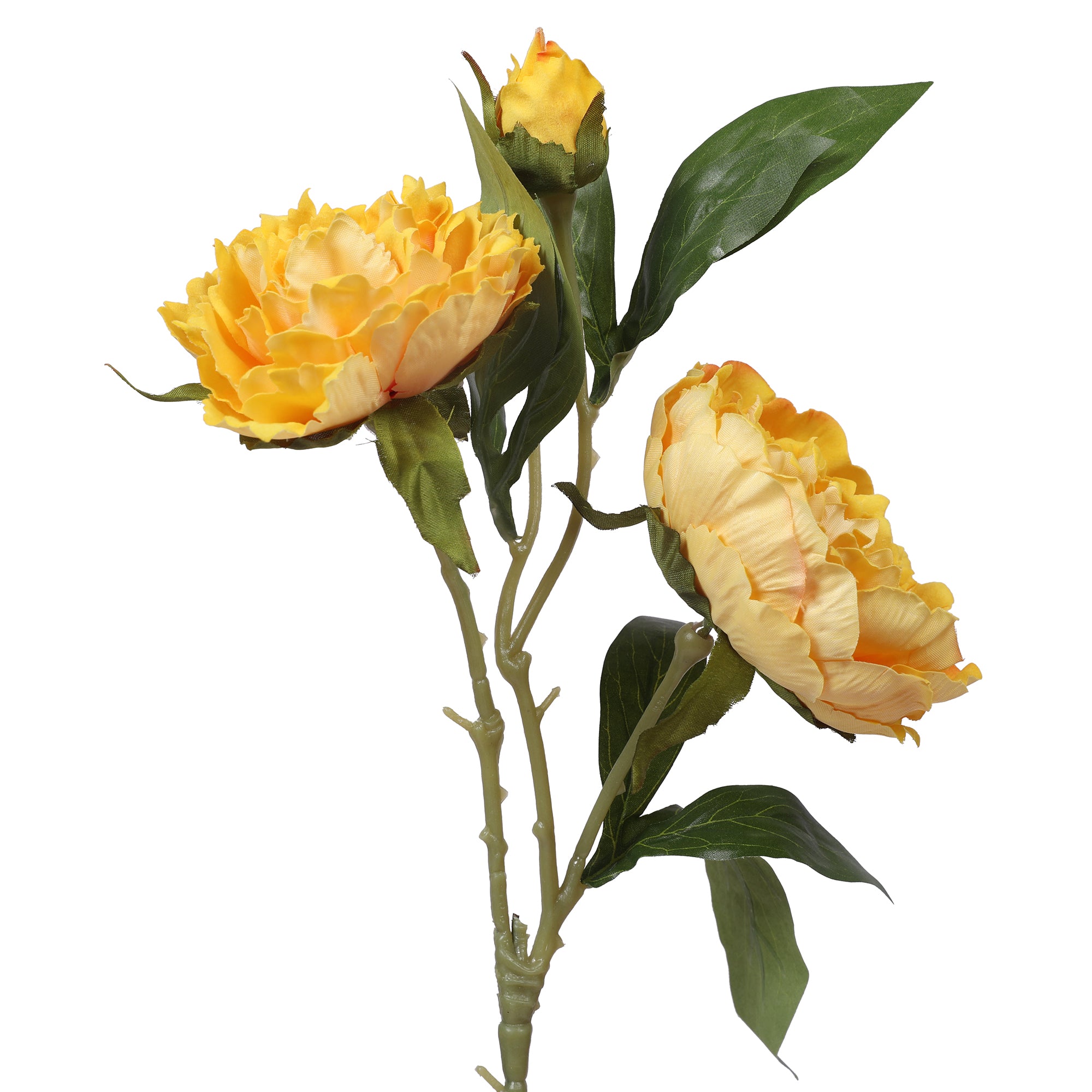 Blume Artificial Flower Peony Stem 74cm in Yellow Colour By Living Essence