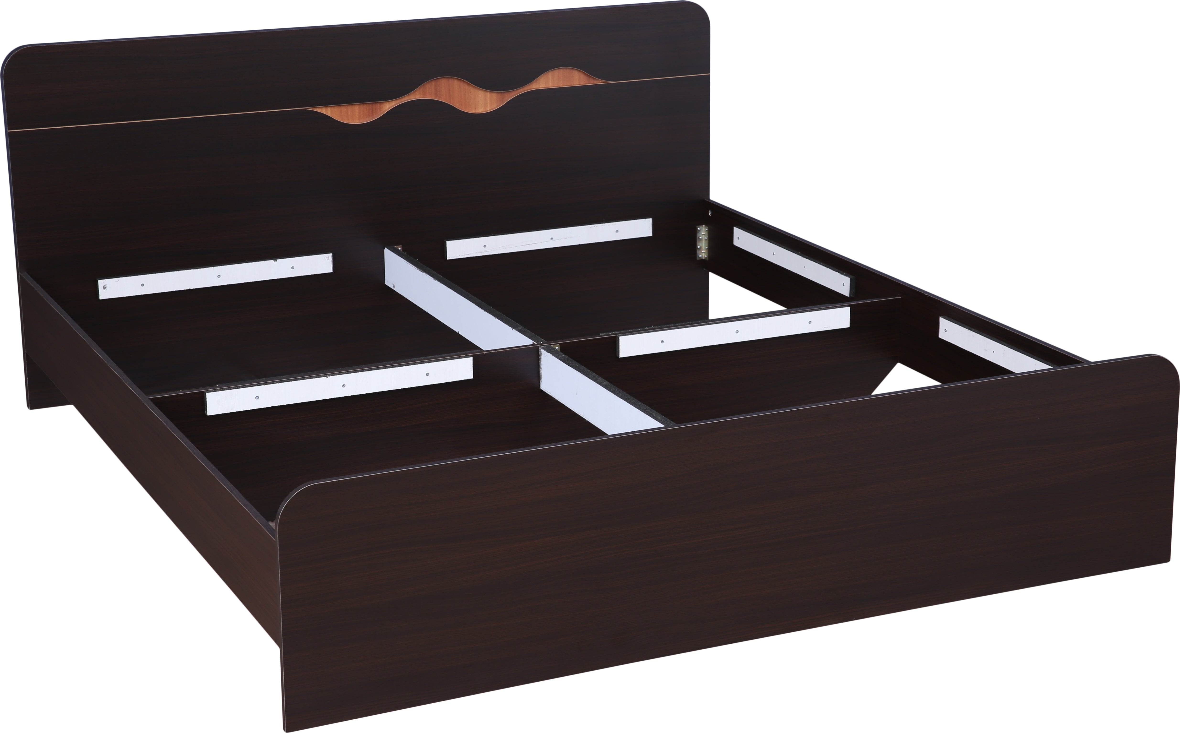 Swirl King Bed without storage in Dark Oak Colour