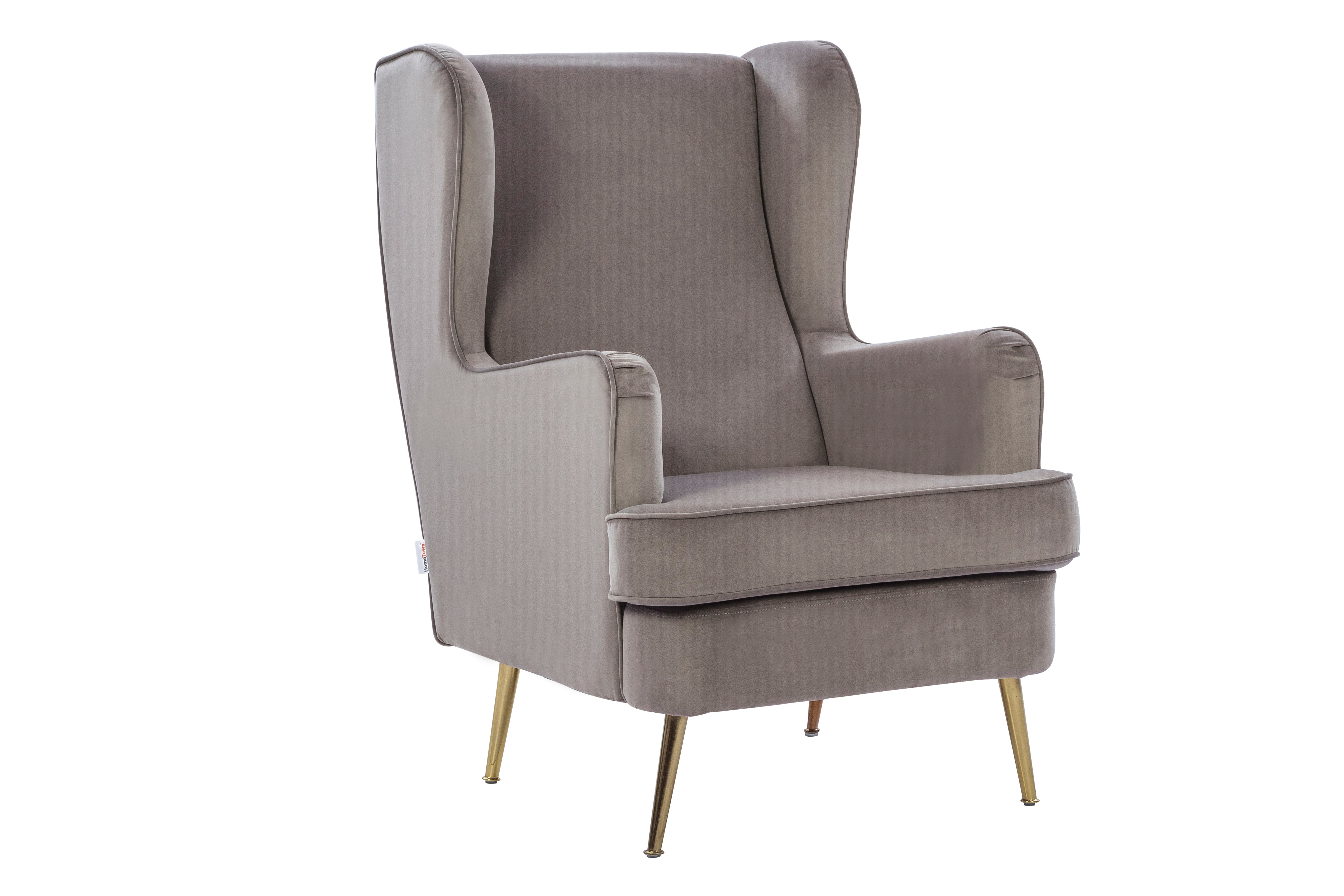 Charm Velvet Arm Chair in Dark Grey Colour
