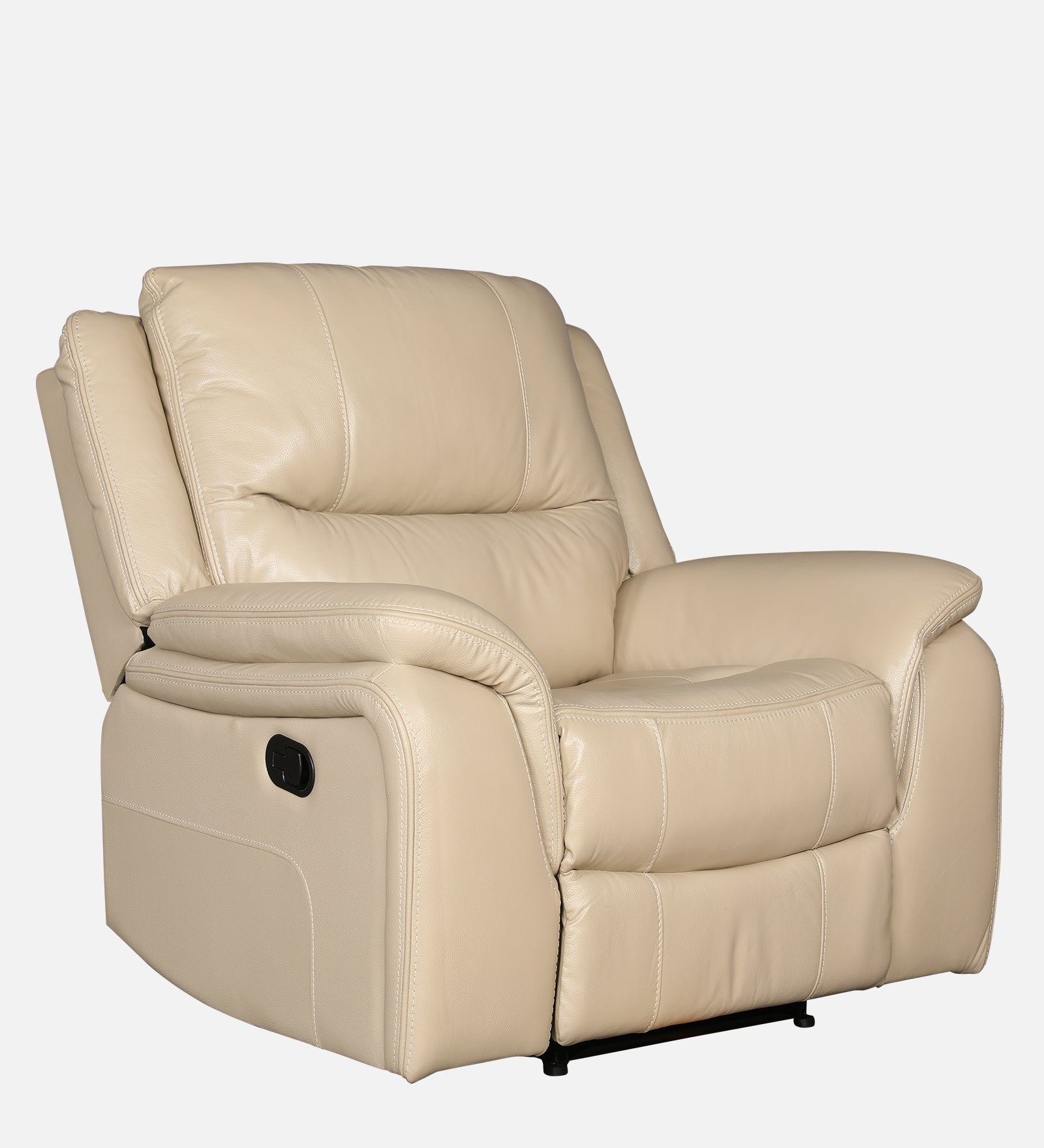 Murray Half Leather Single Seater Recliner in Beige Colour