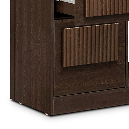 Tiago Engineered Wood Dressing Table with Mirror in Wenge Colour