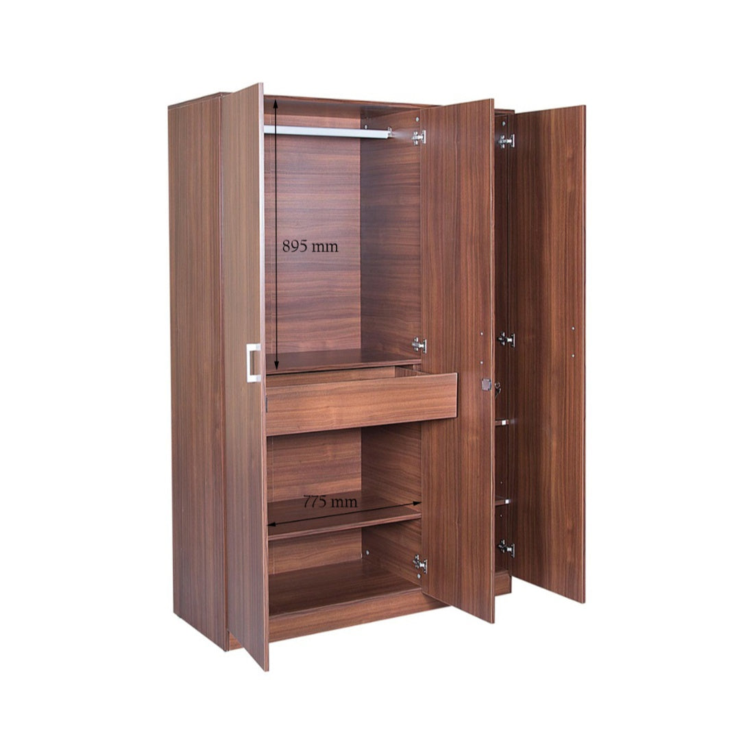 Premier 3 door wardrobe in Walnut Colour