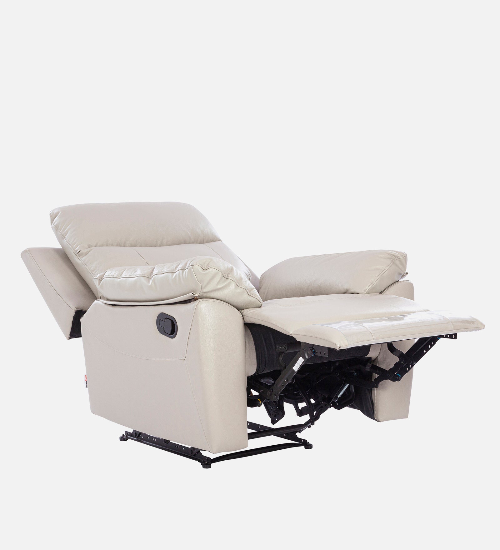 Quantum Half Leather Single Seater Recliner in Light Grey Colour