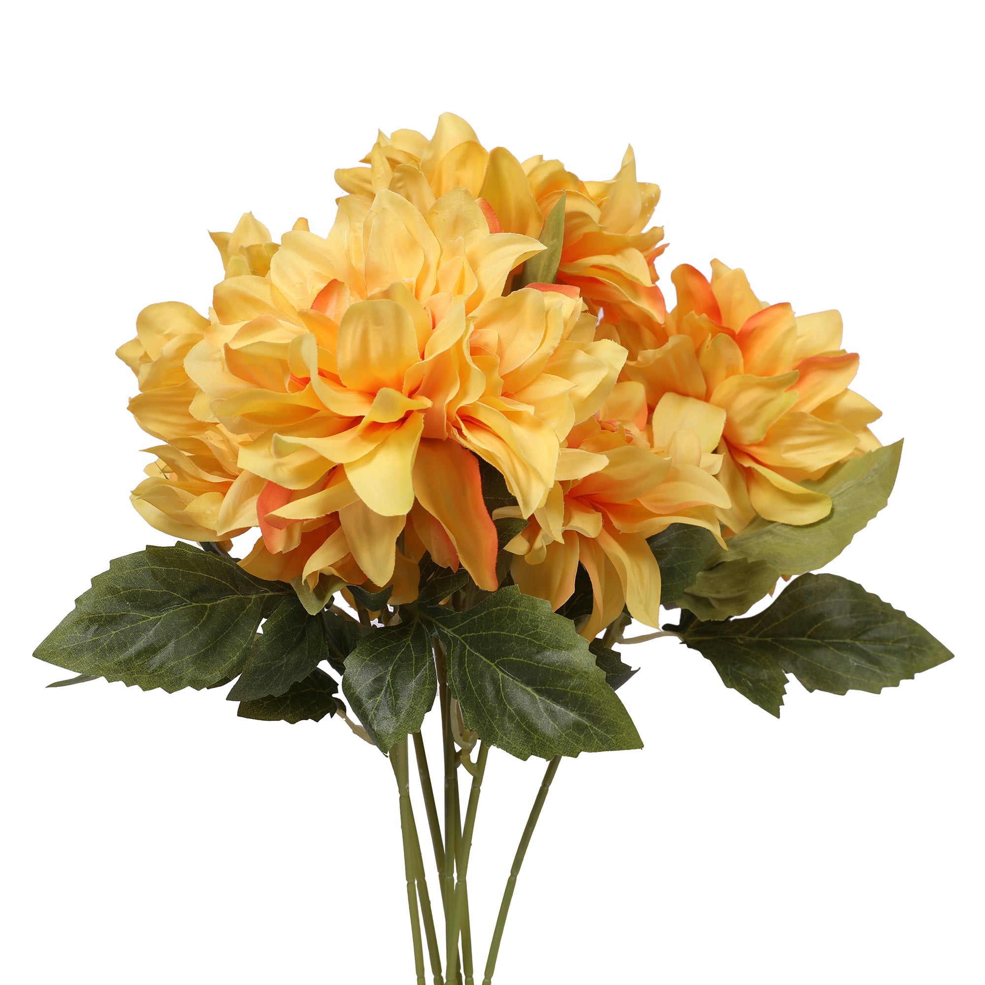 Blume Artificial Flower Dahlia Bunch 48cm in Yellow Colour By Living Essence