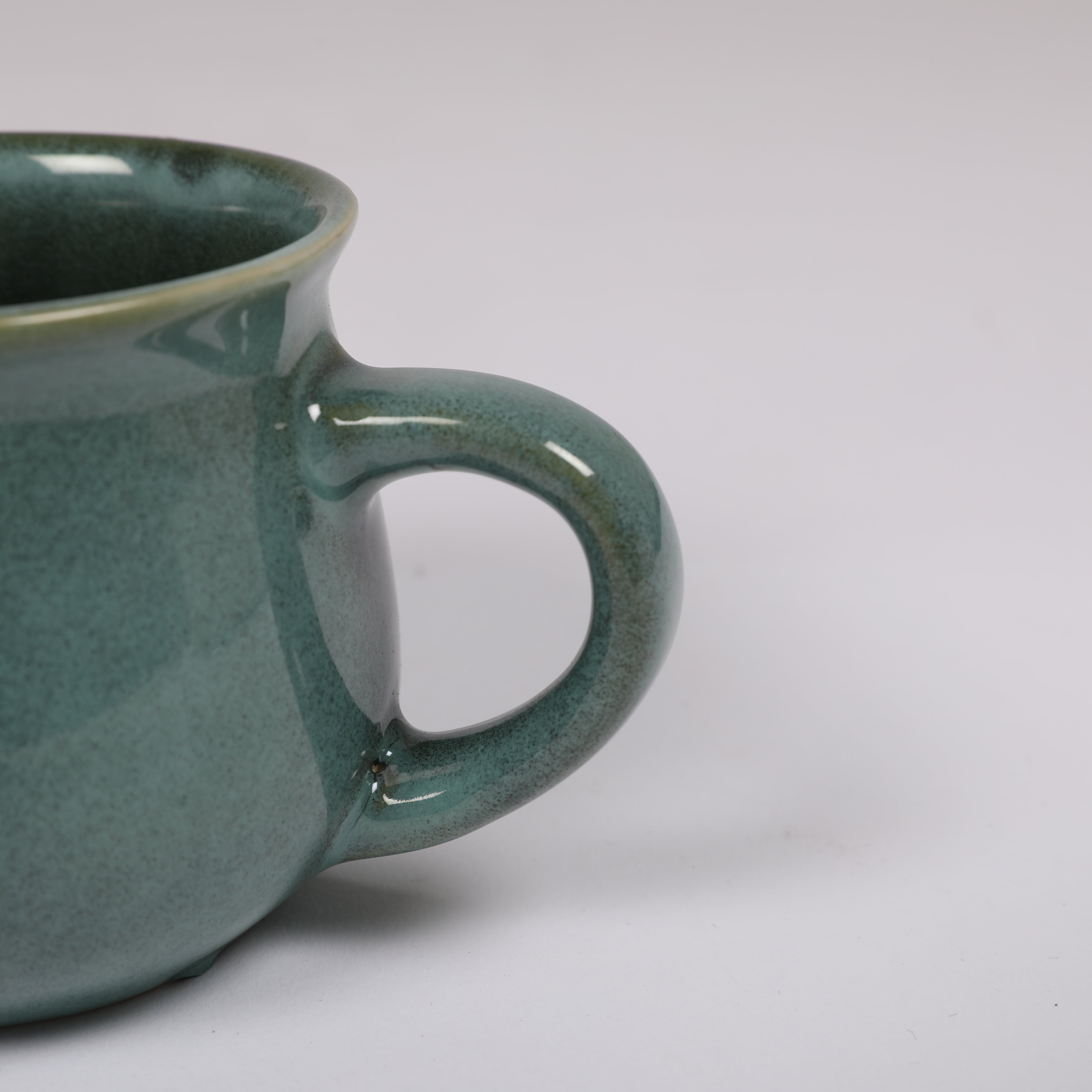 Living Essence Stoneware Mug Green 240ml Set of 2Pcs