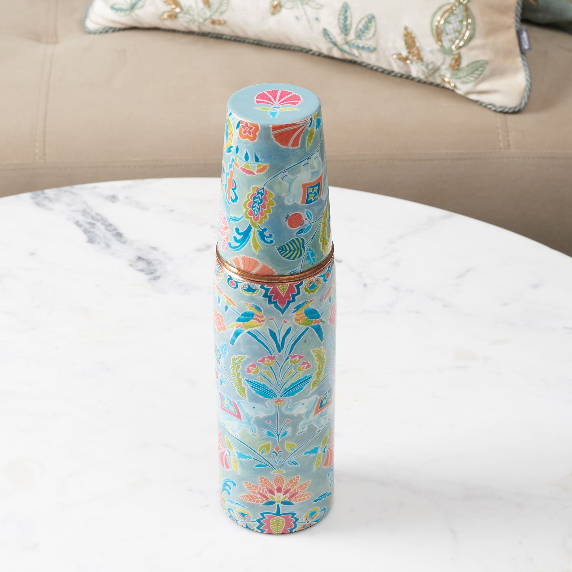 Anar Printed 1 Litre&Igrave;&acirc;&aring;&Ecirc;Copper Bottle and 2 Tumblers 300 ML
