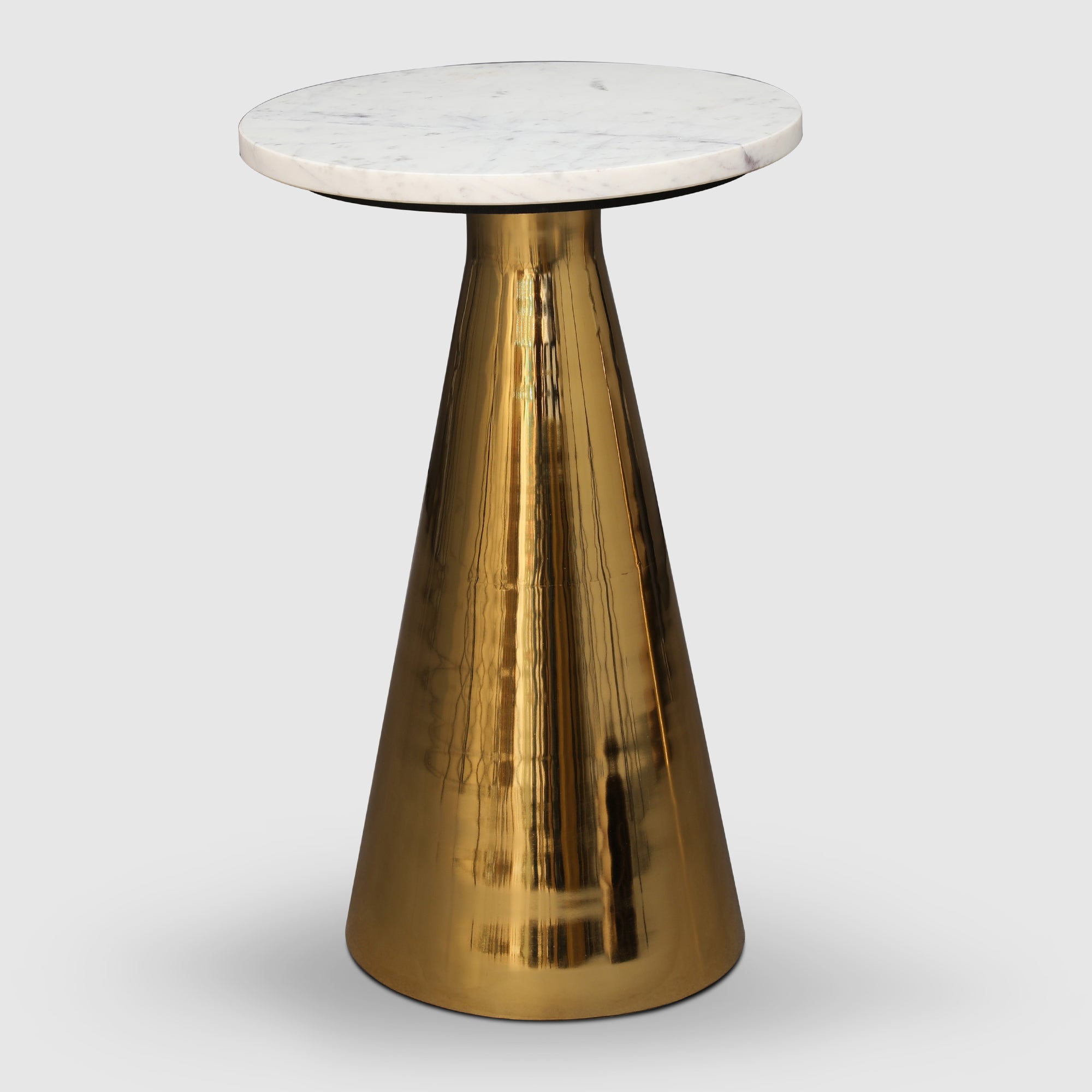 Corbe Metal Side Table in Gold & White Colour