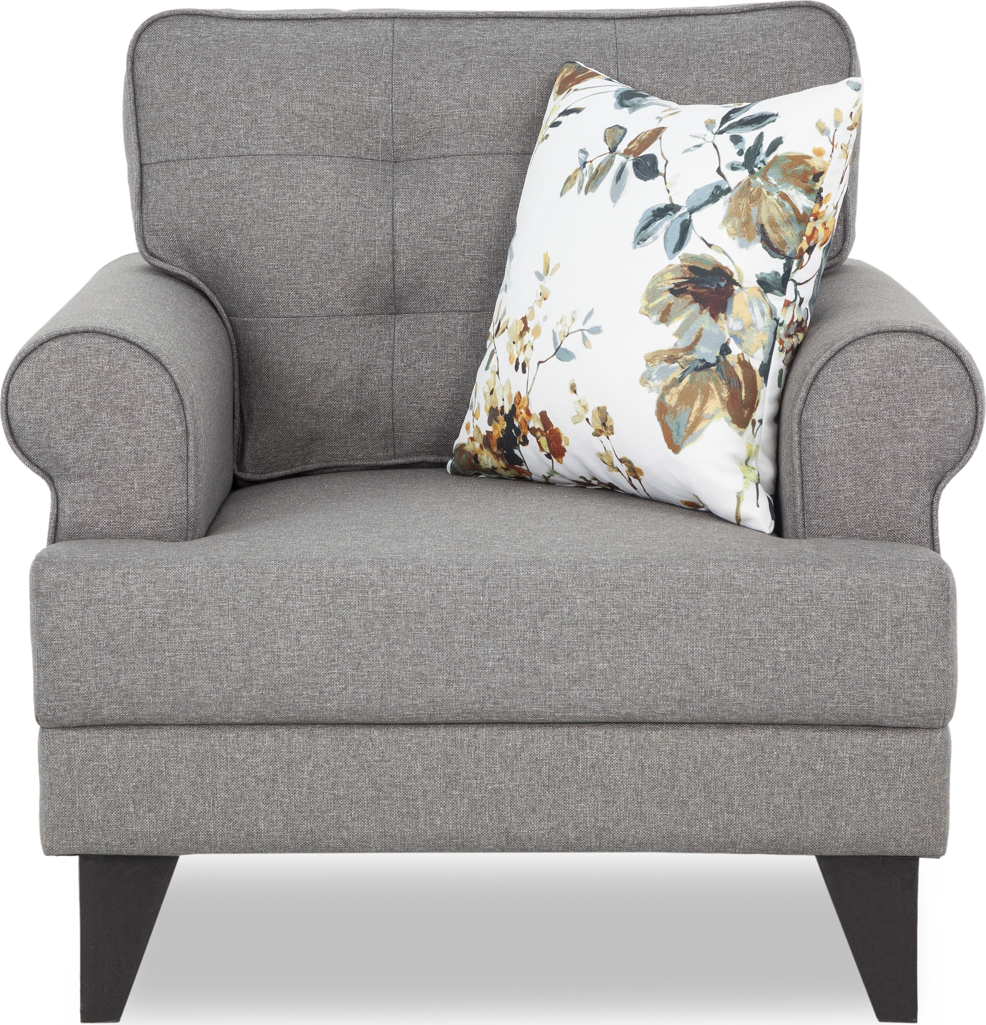 Paddington Fabric Single Seater Sofa in Grey Colour