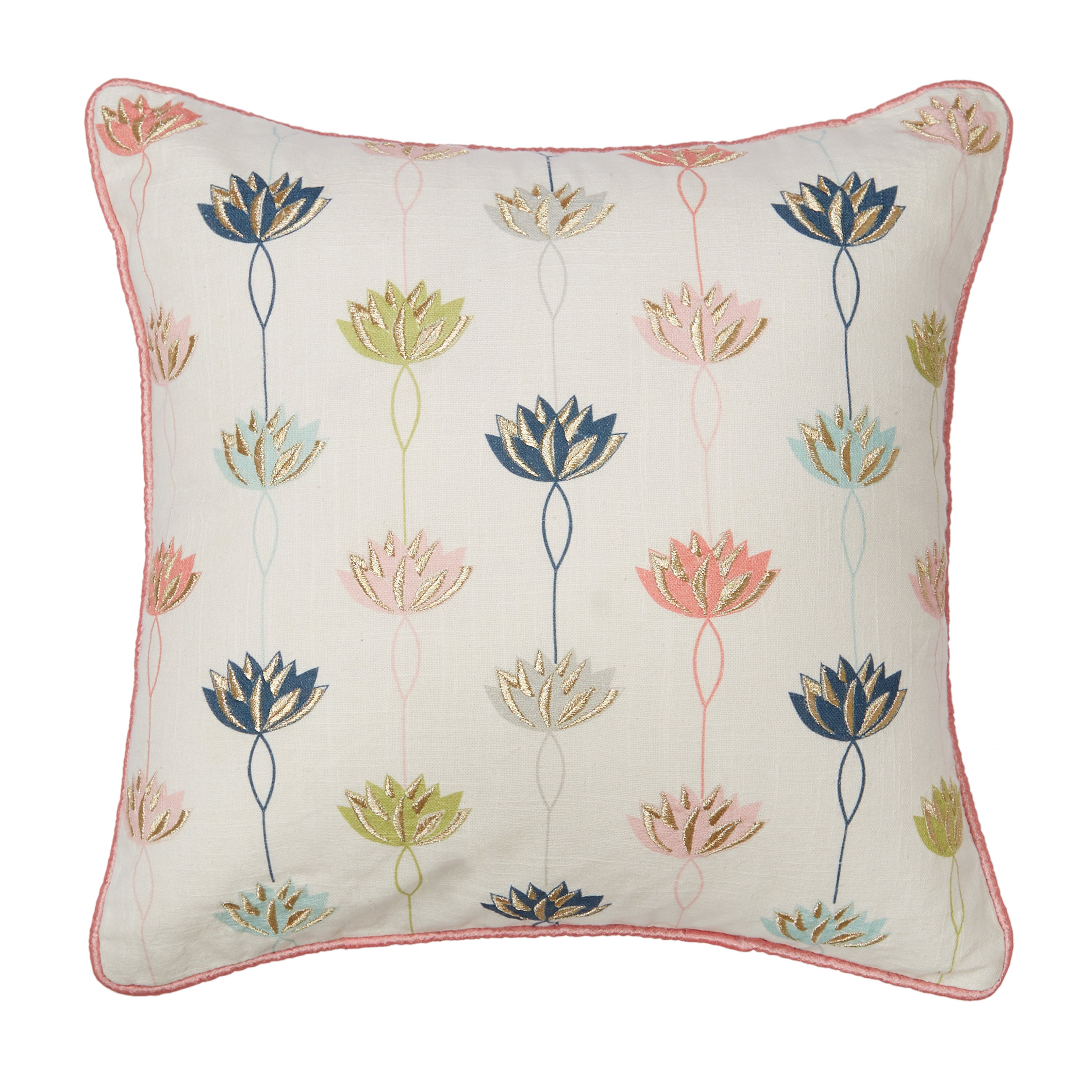 Nelumbra Cotton Cushion Cover 40x40 cm in Multi Colour