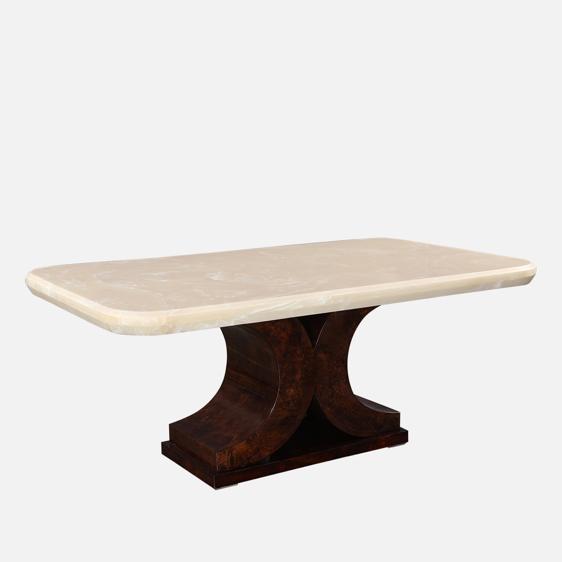 Delphine Six Seater Dining Table in Walnut Colour