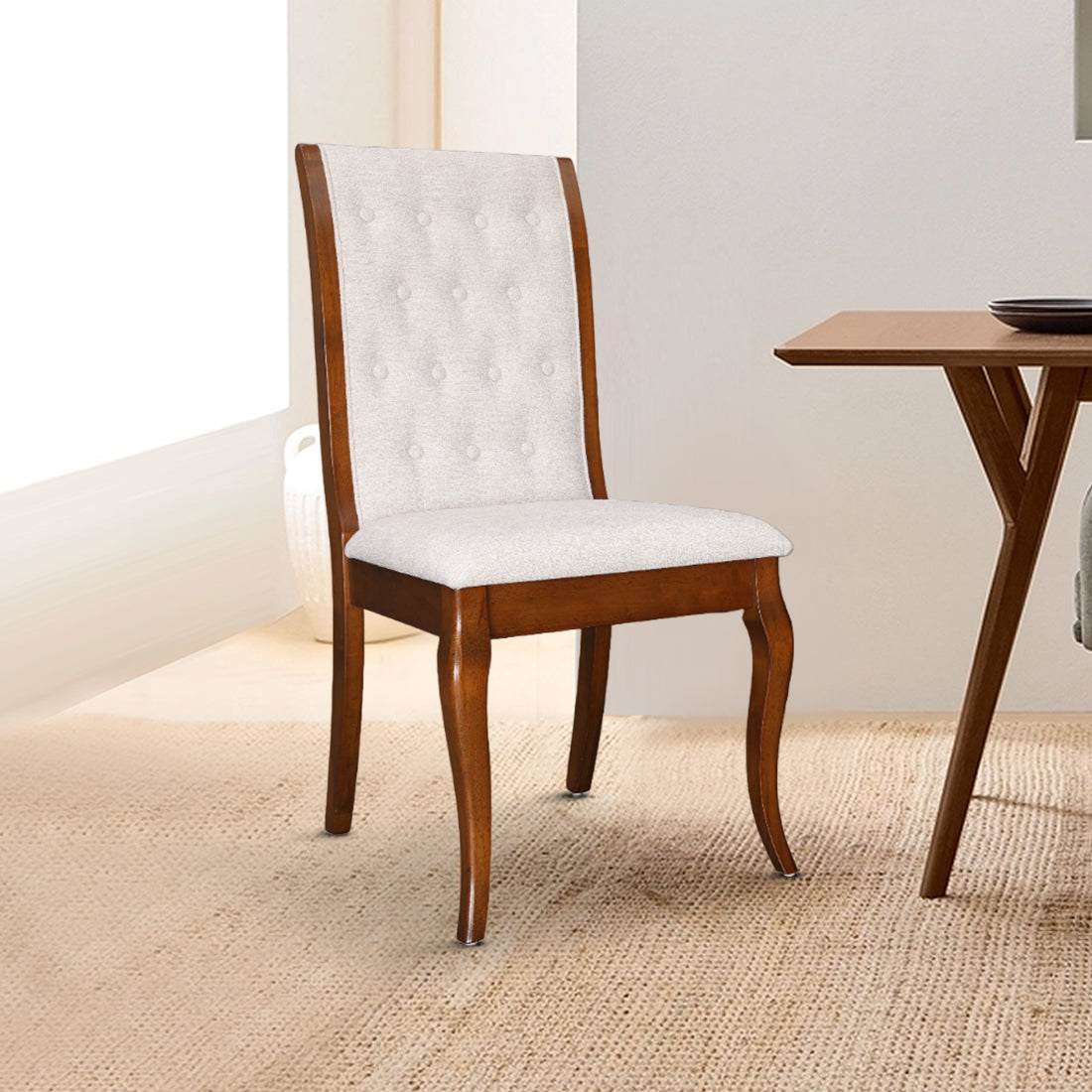Florentine Solidwood Dining Chair Set of 2 in Dark Walnut Colour