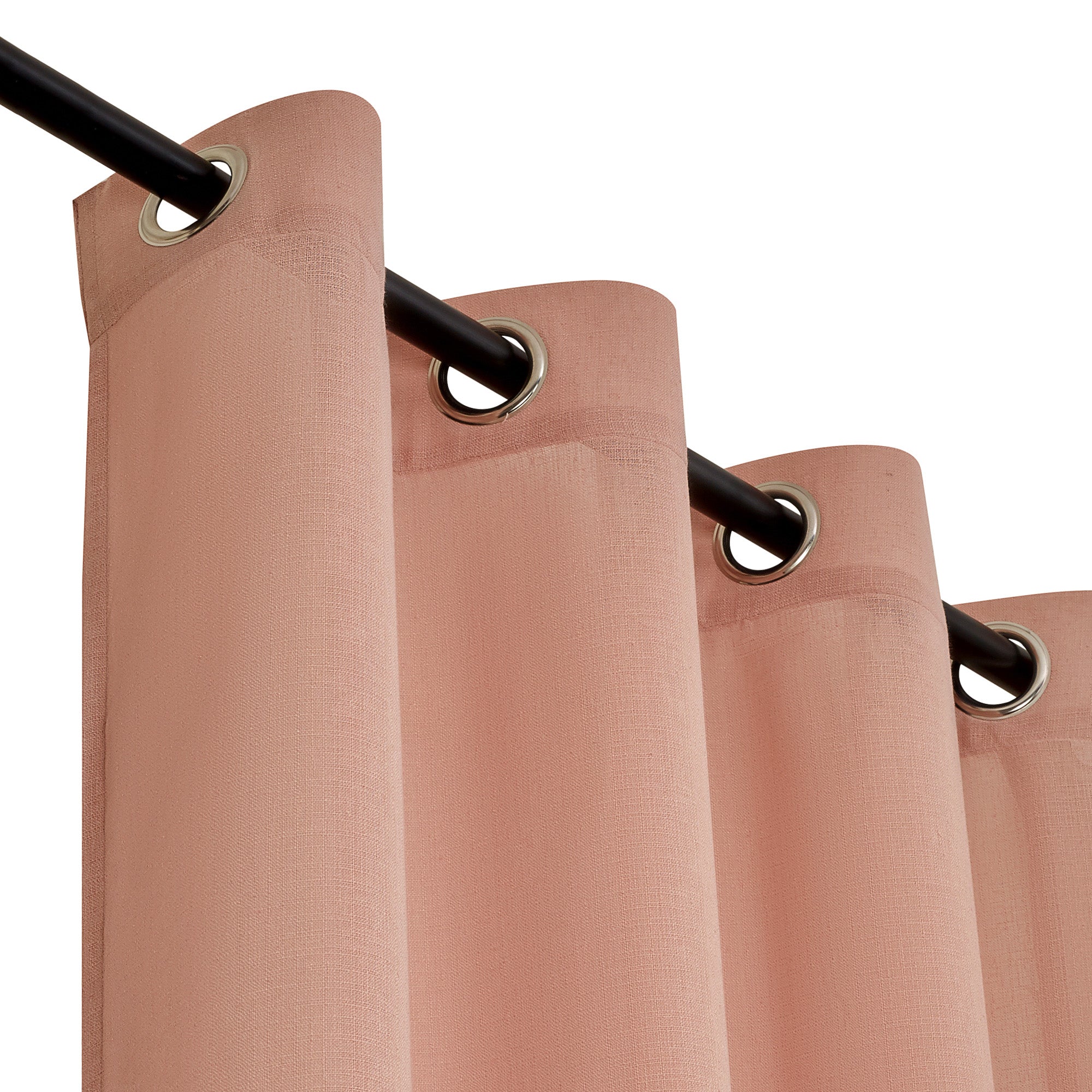 Fiesta Set of 2 Solid Textured Sheer Window Curtains 5 Feet in Blush Colour