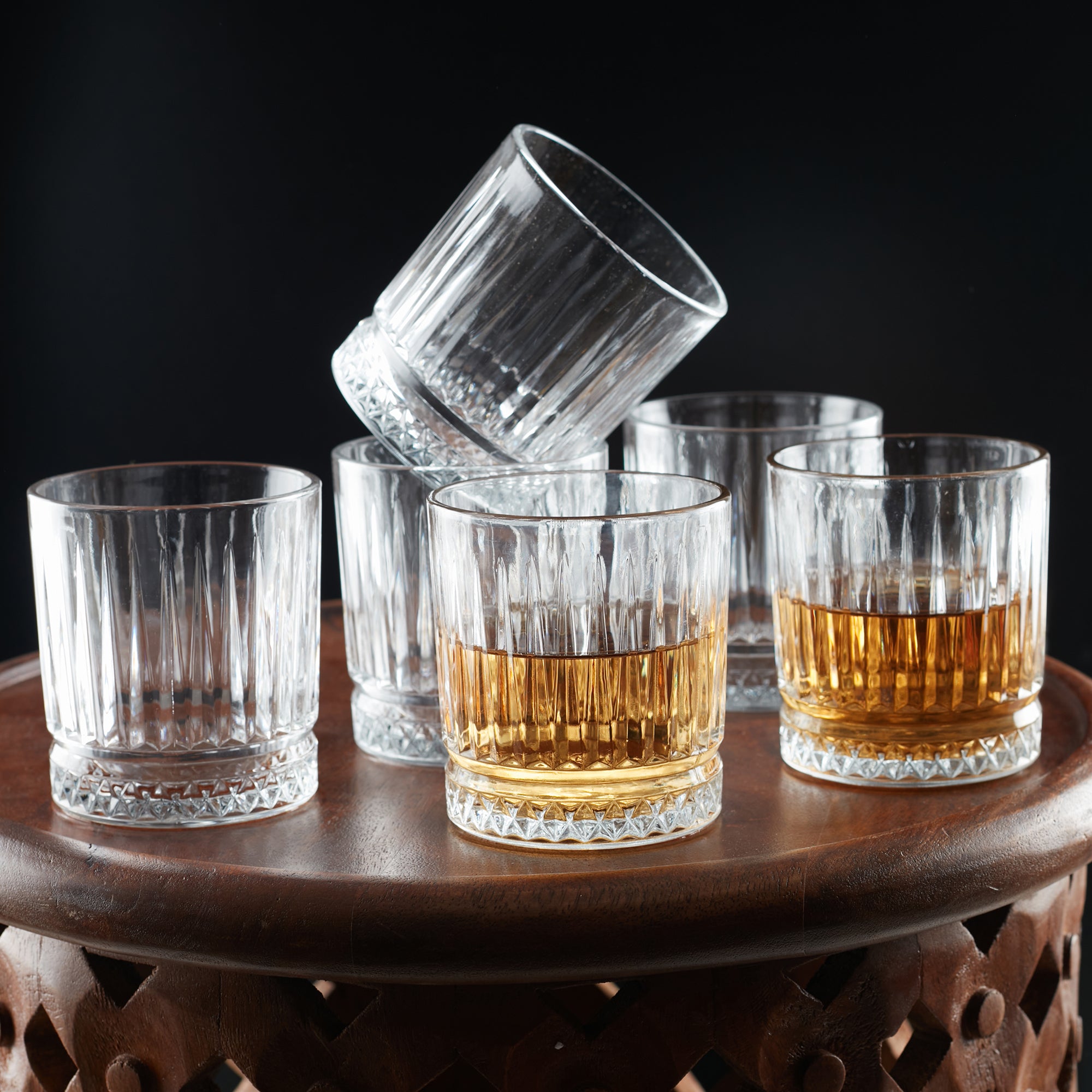 Dubai Glass Whisky Glass Set of 6 in Transparent Colour