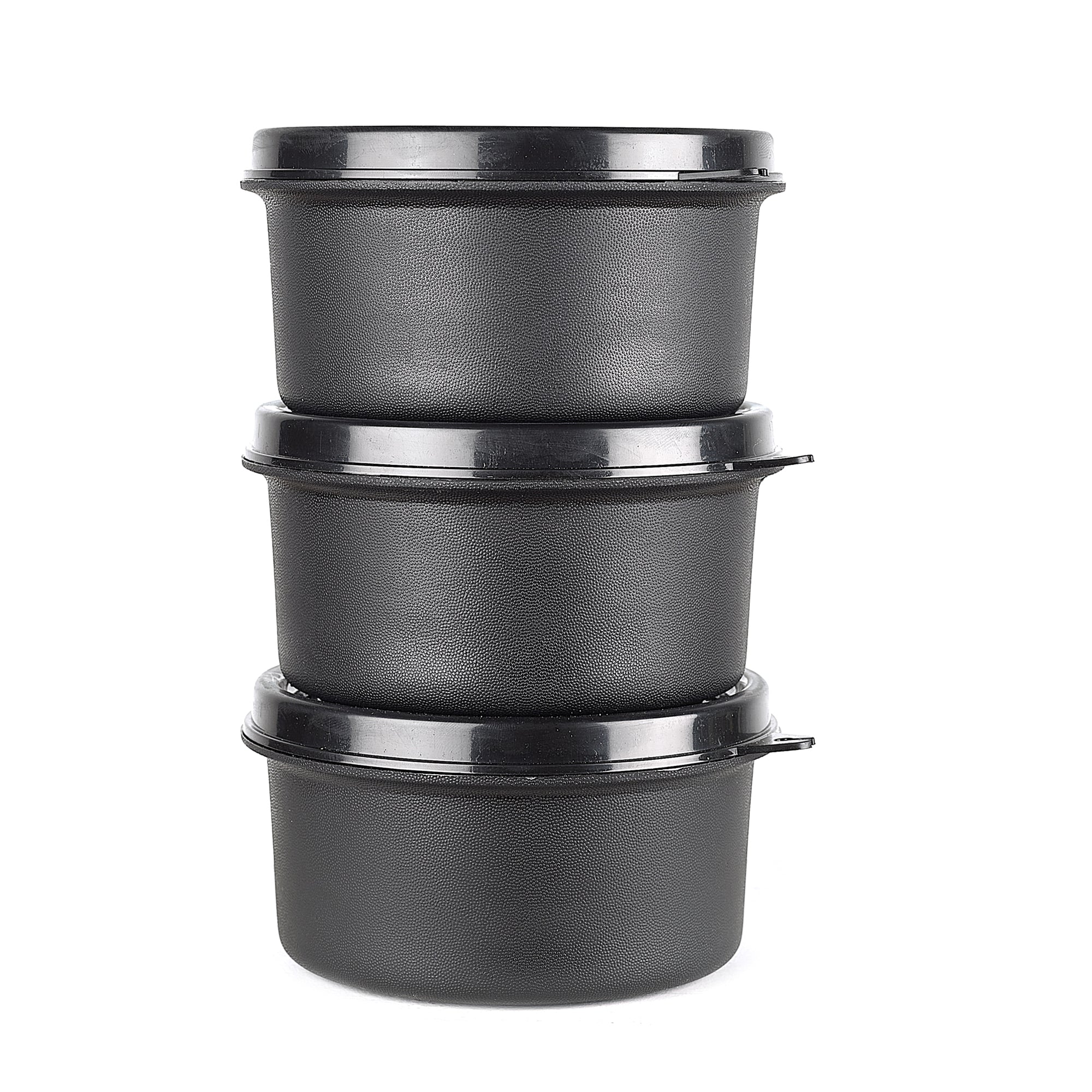 Microsafe 100% BPA Free Plastic & Stainless Steel Terra Lunch Box 400ml Set of 3 + Spoon + Carry Bag in Grey Colour