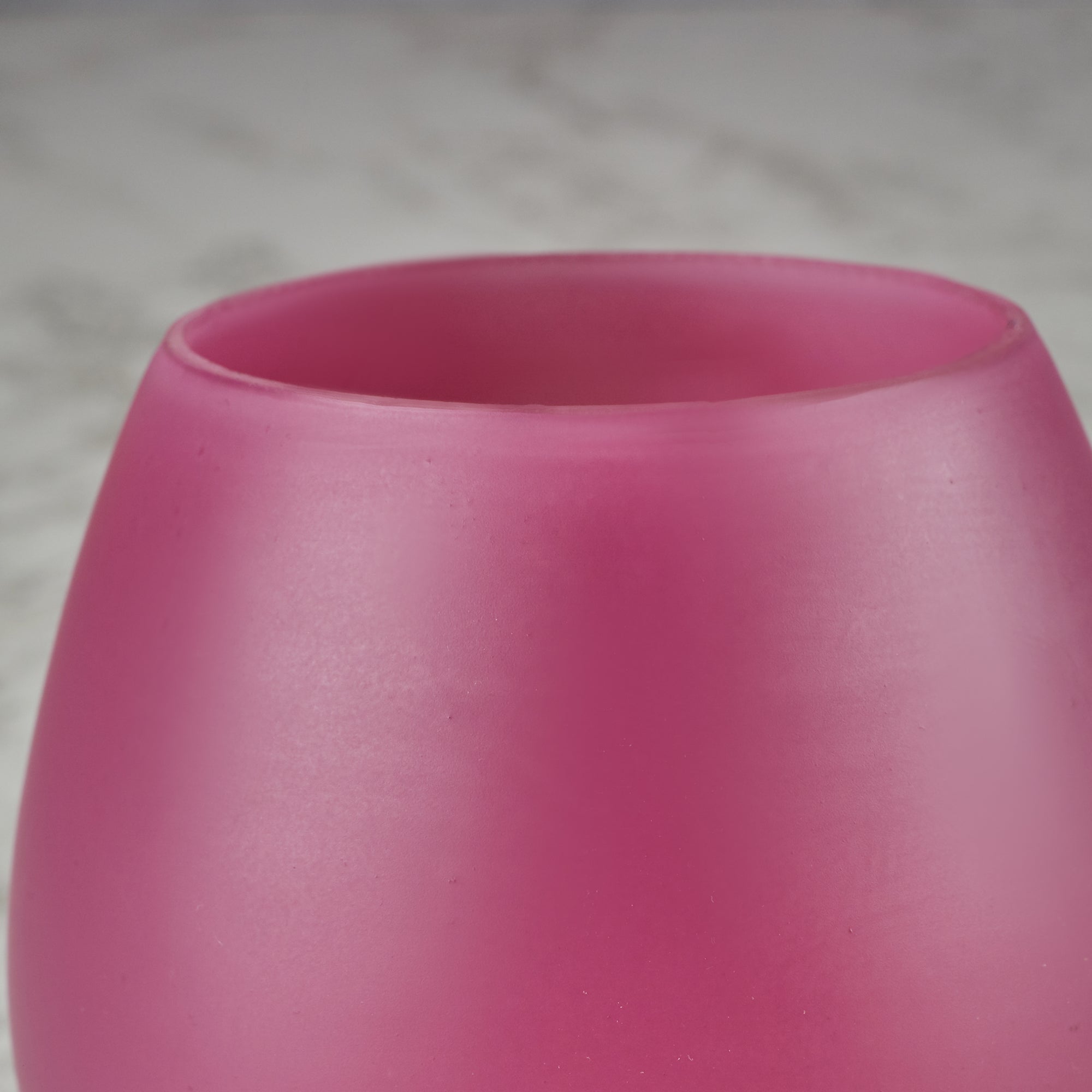 Emilia Glass Frosted Colored Jar With Lid in Plum Colour