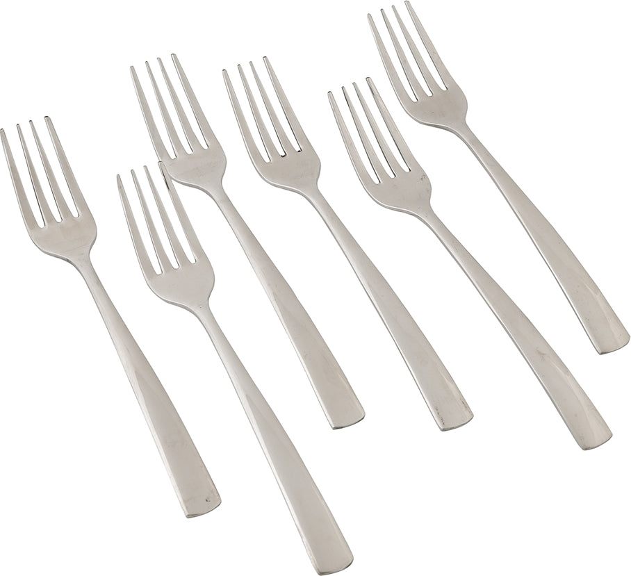 FNS Stainless steel Solo Dessert Fork Set of 6 in Silver Colour