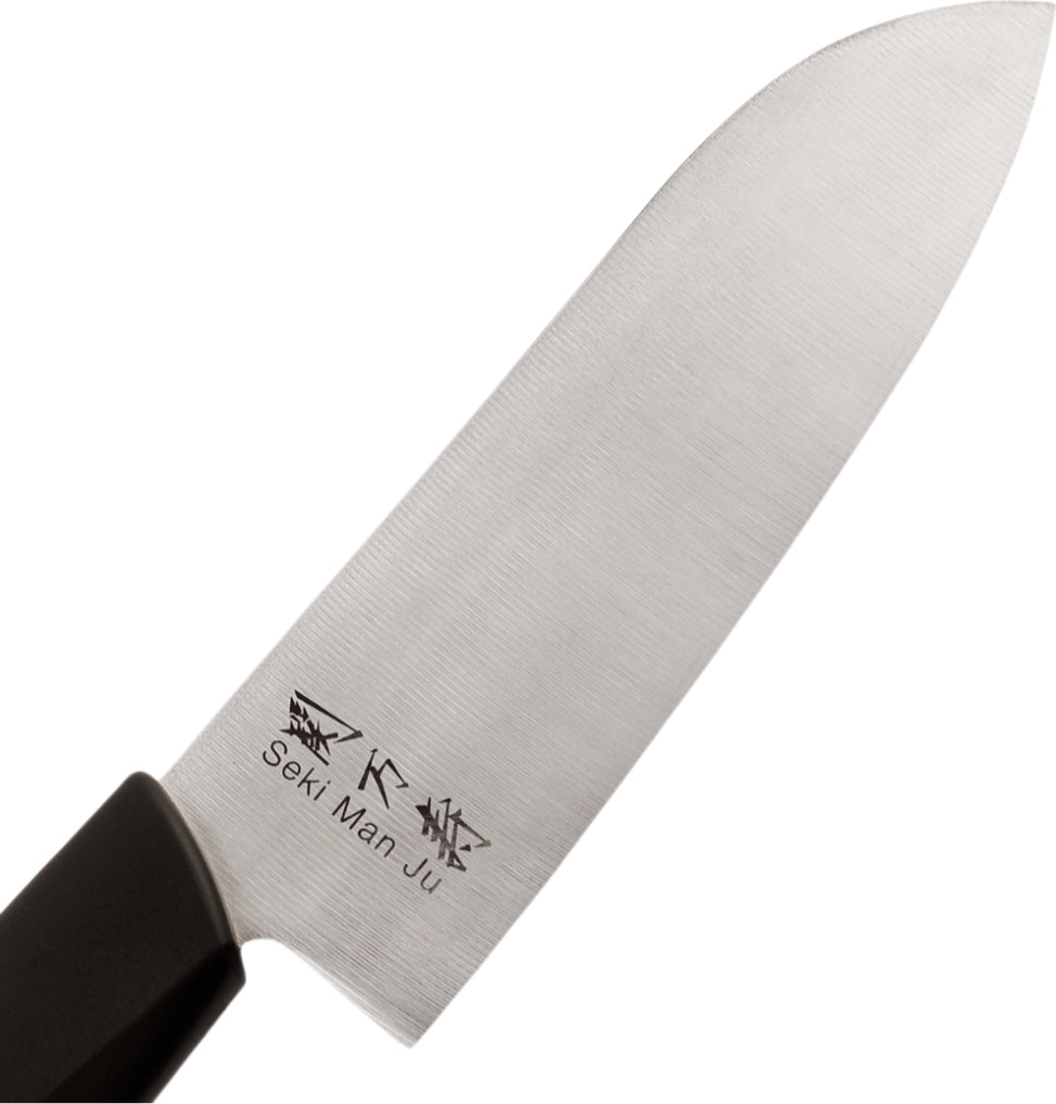 Seki Manju Santoku (S) Black Handle Stainless steel Premium Knife in Black Colour