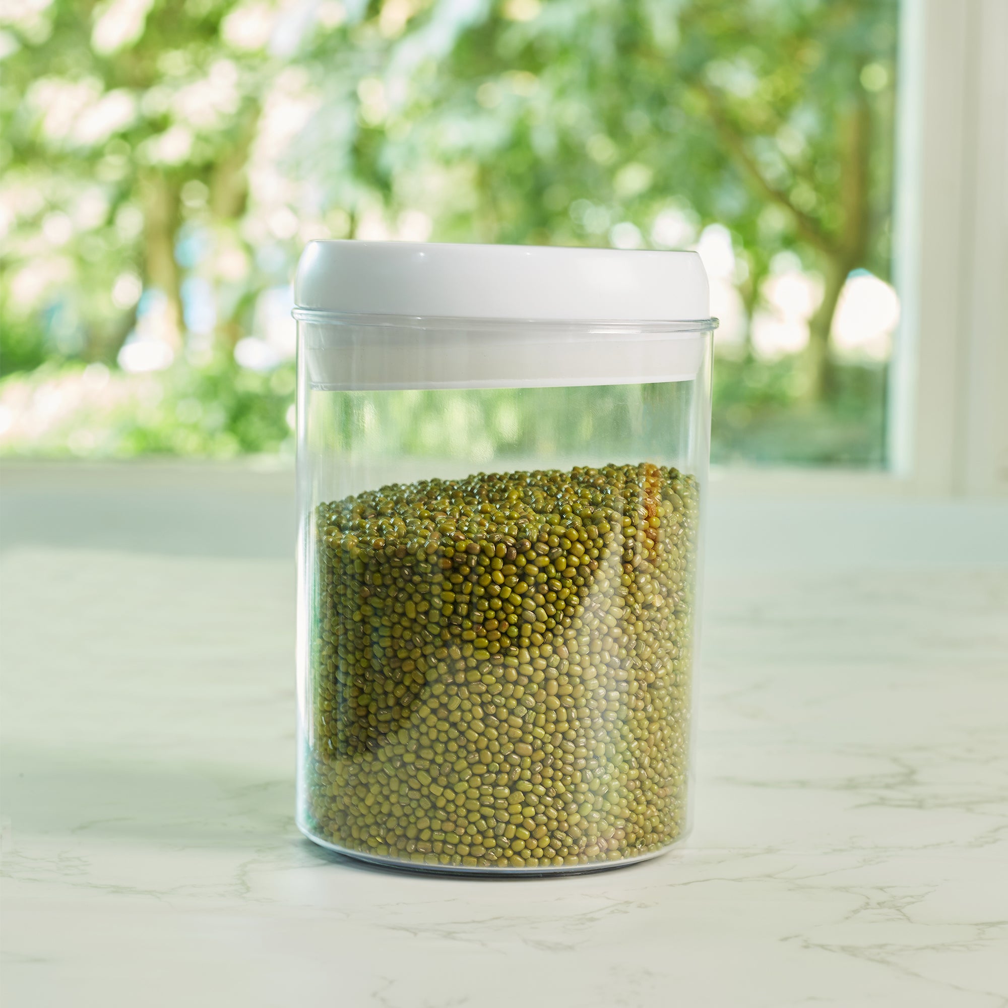 Robusto BPA Free Easy Lock Round Container 1700ml in Transparent & White Colour